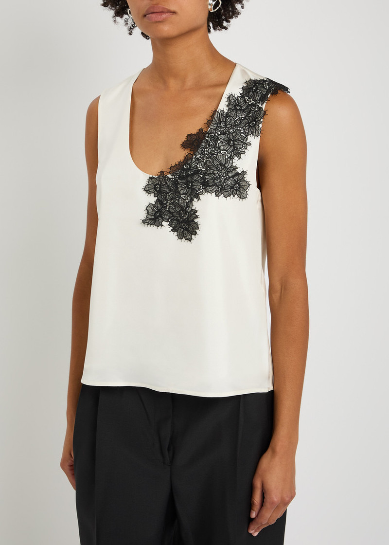 RÓHE Rohe Lace-embellished Silk top outlook