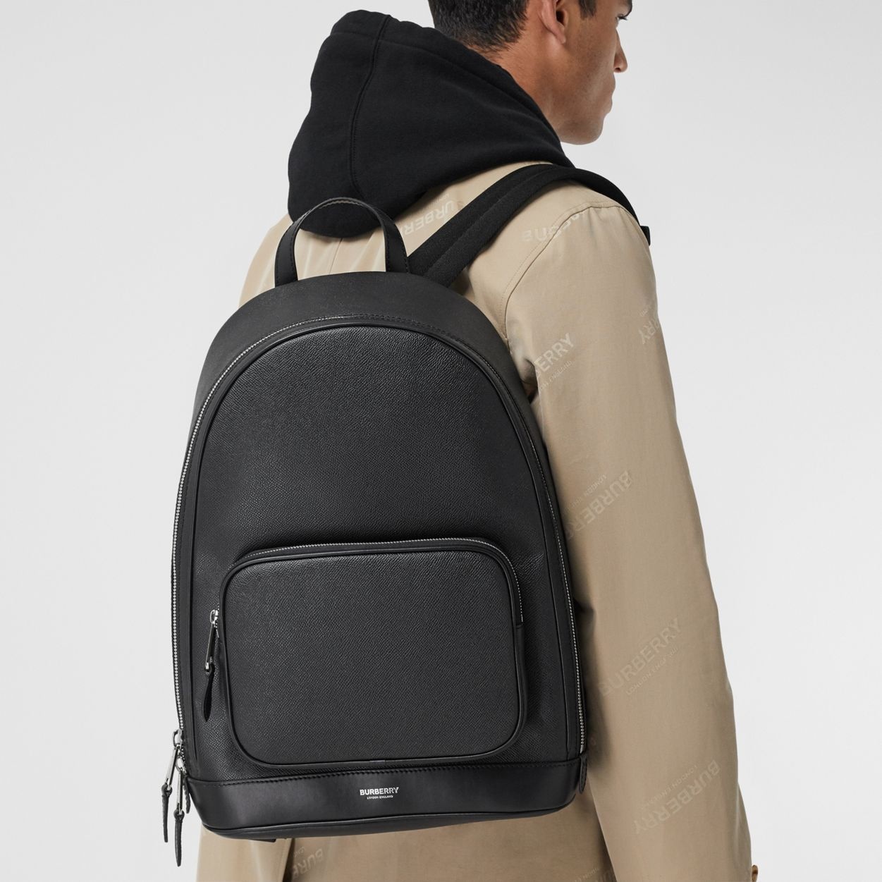 Grainy Leather Backpack - 3