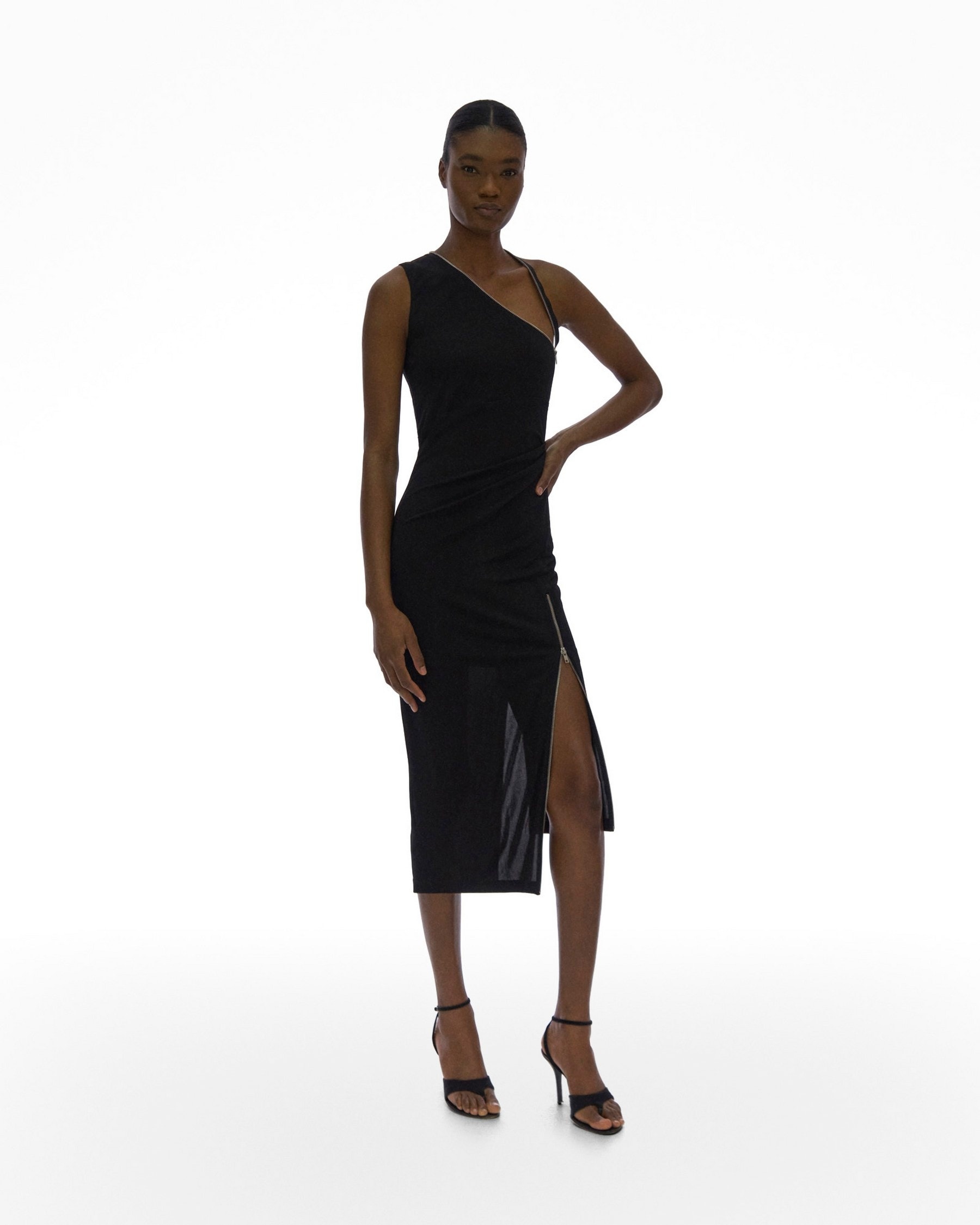 ASYMMETRIC ZIP DRESS - 5