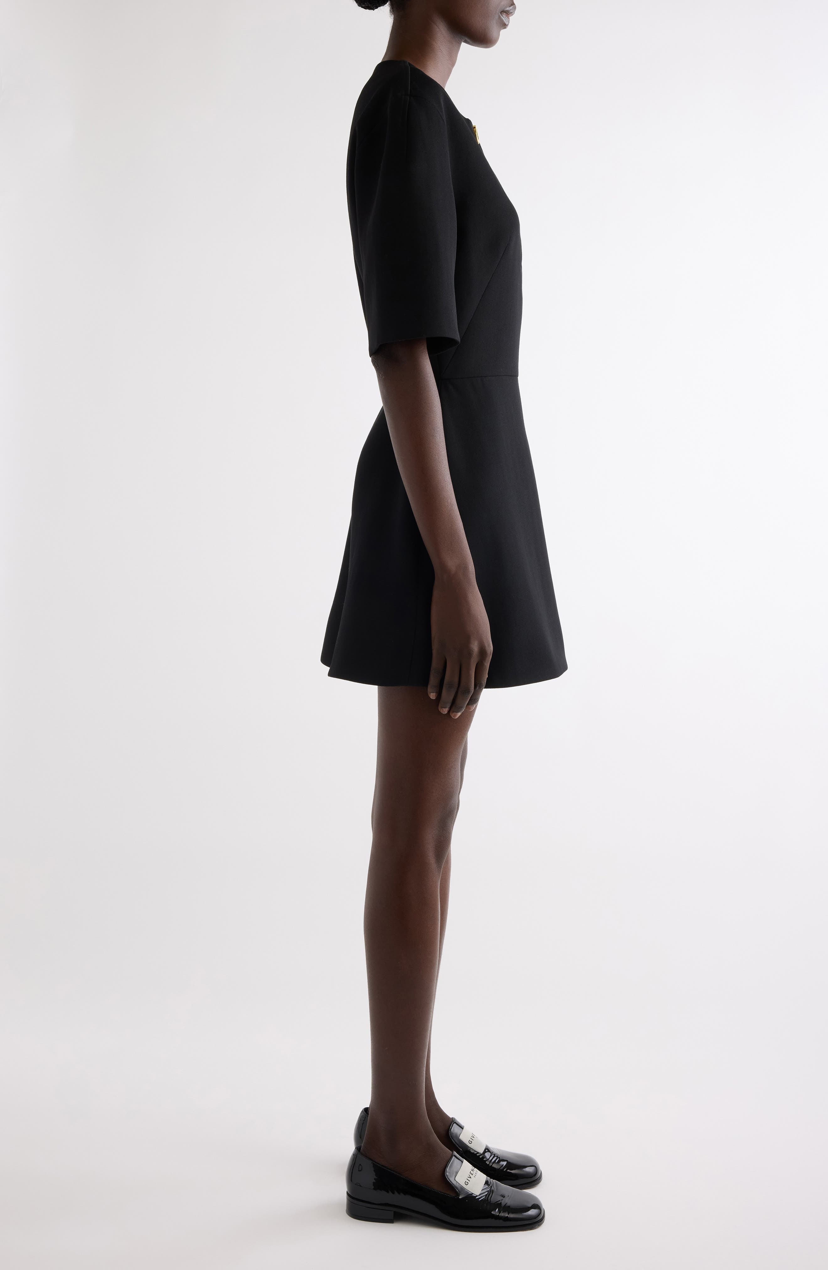 Givenchy Cocoon Wool Grain de Poudre Minidress in Black at Nordstrom - 4