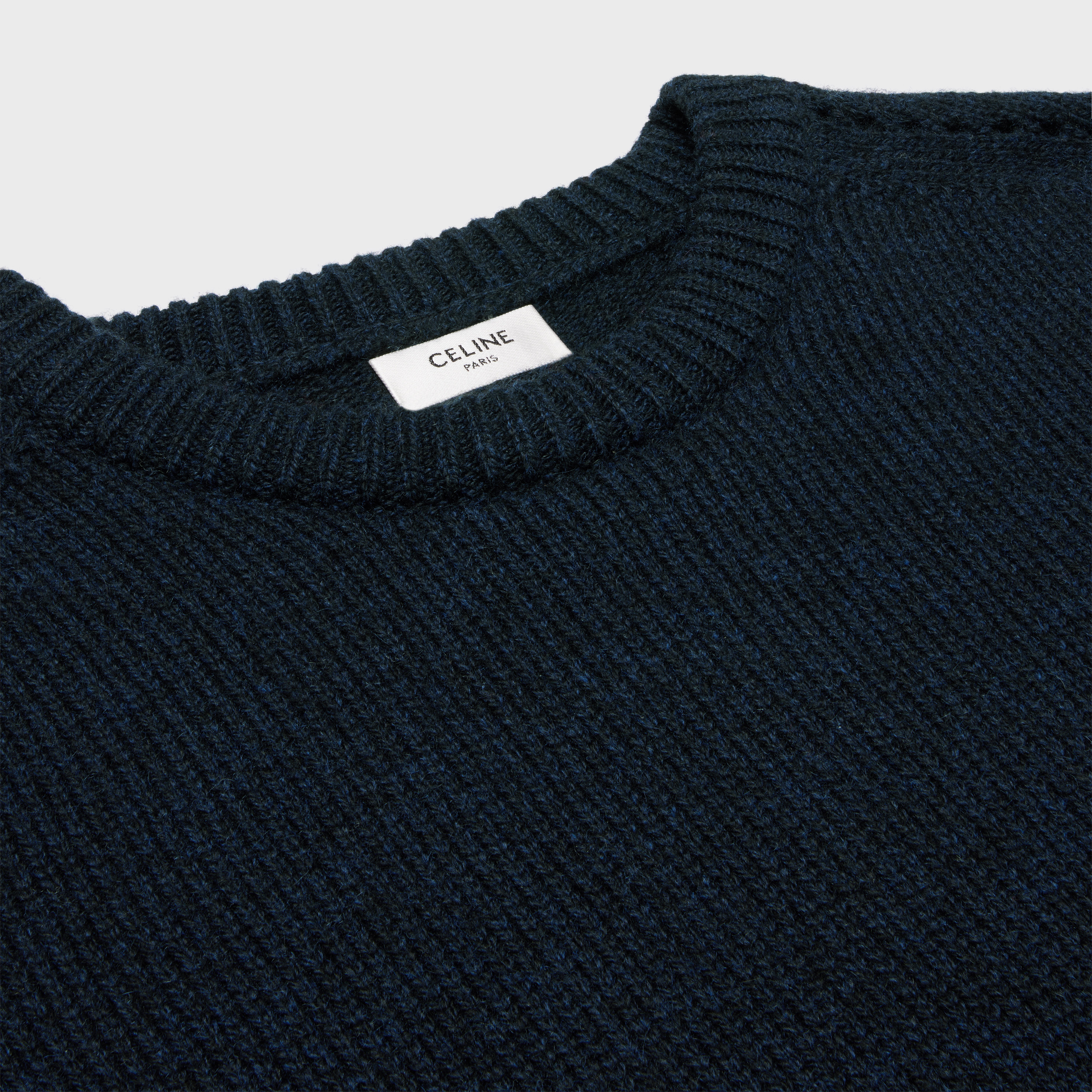 crew neck sweater in seamless cashmere - 3