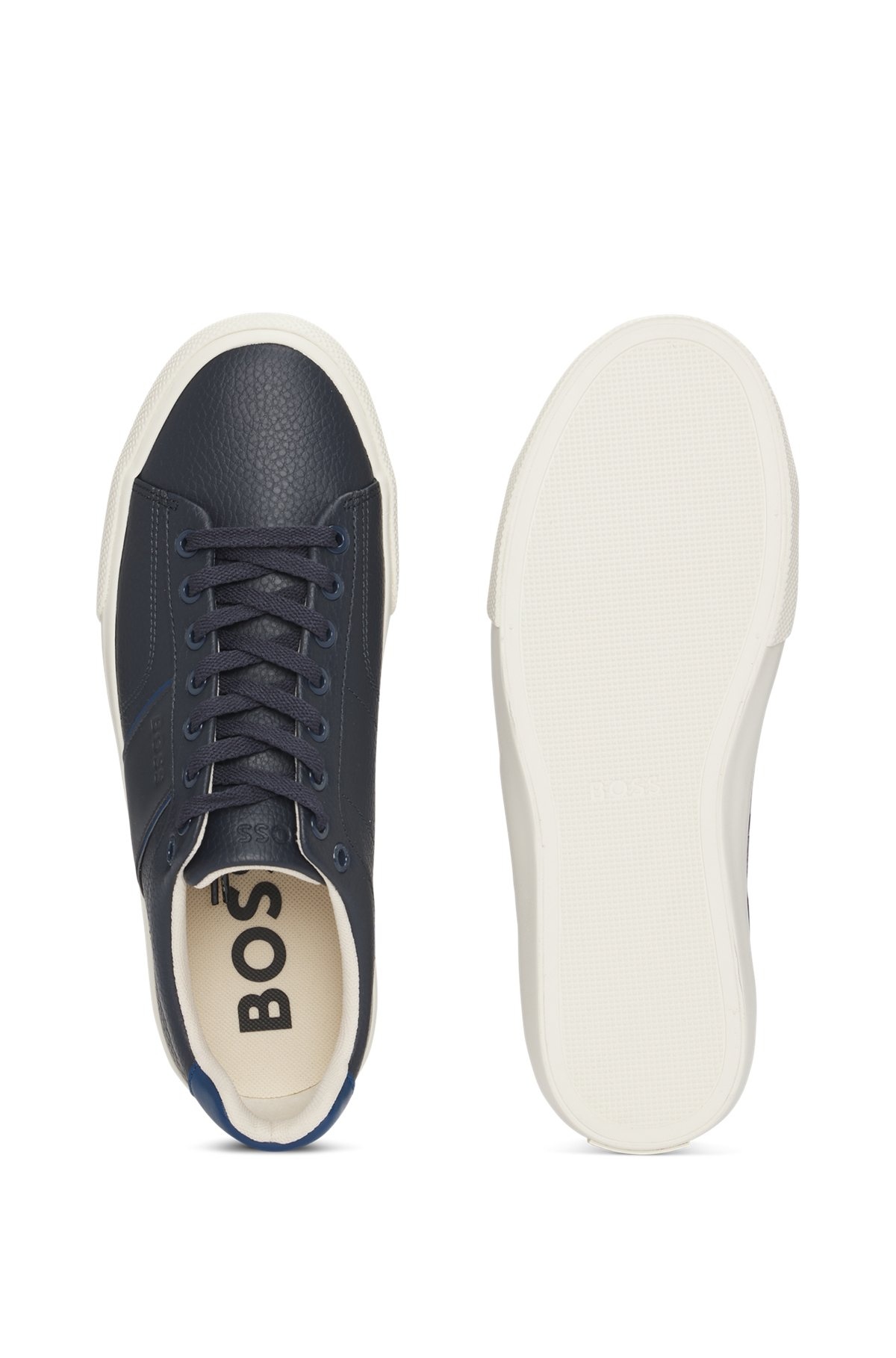 FAUX-LEATHER TRAINERS WITH PLAIN AND GRAINED TEXTURES - 4