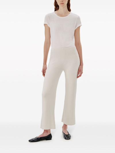Another Tomorrow ribbed-knit cropped trousers outlook