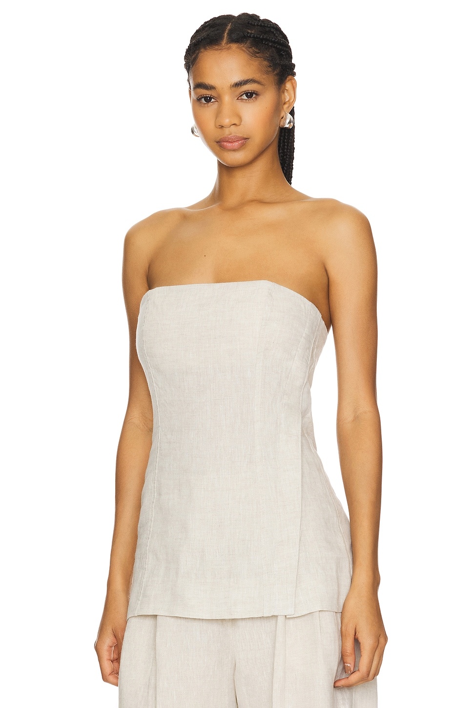 Linen Strapless Tunic Top - 3