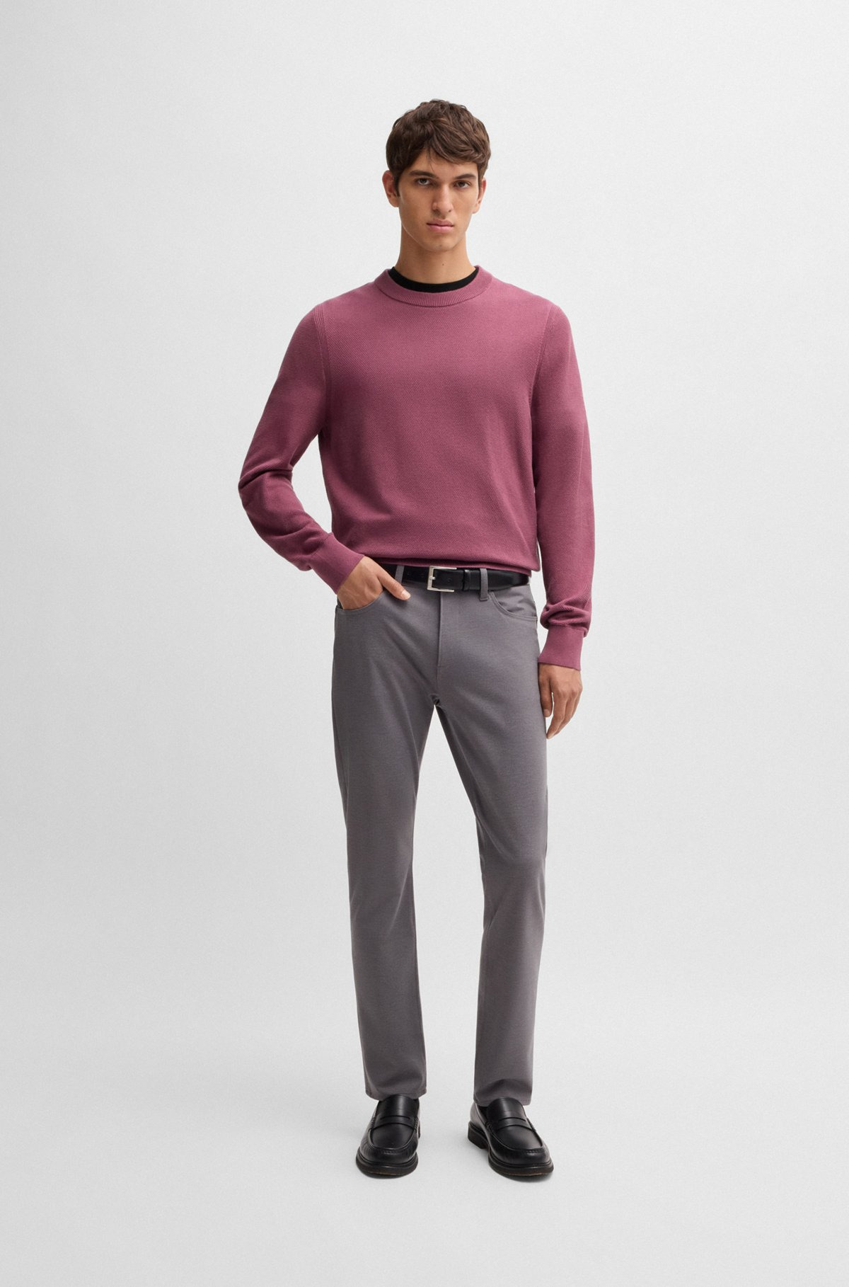 MICRO-STRUCTURED SWEATER IN COTTON - 4