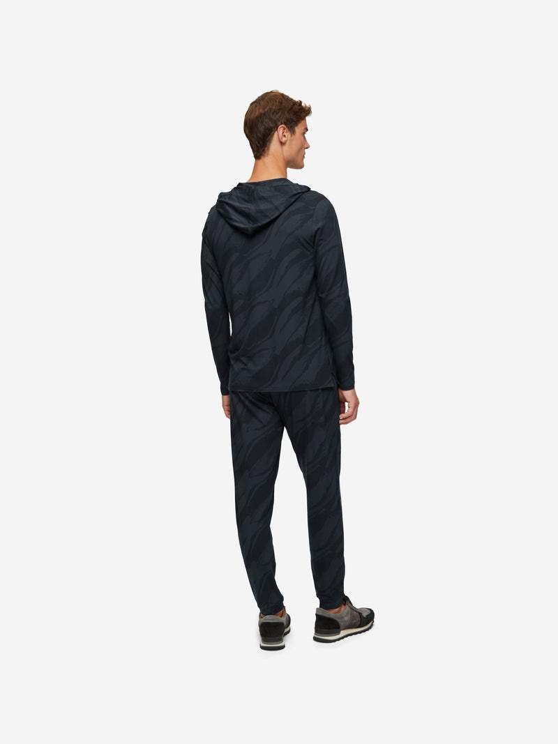 Men's Pullover Hoodie London 8 Micro Modal Black - 4
