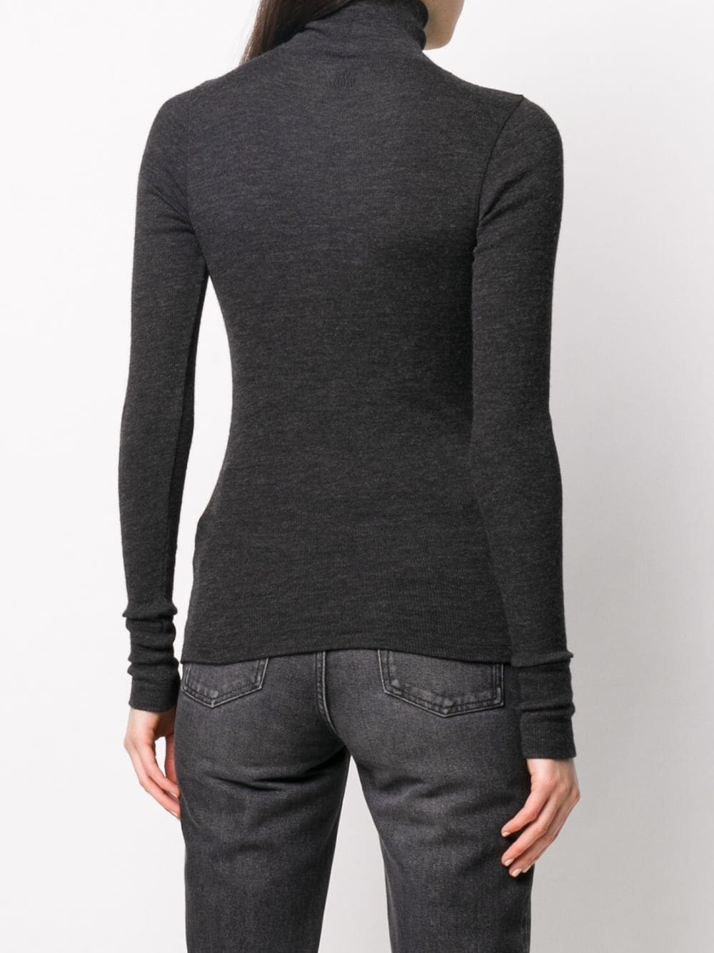 turtle neck ribbed jumper - 4