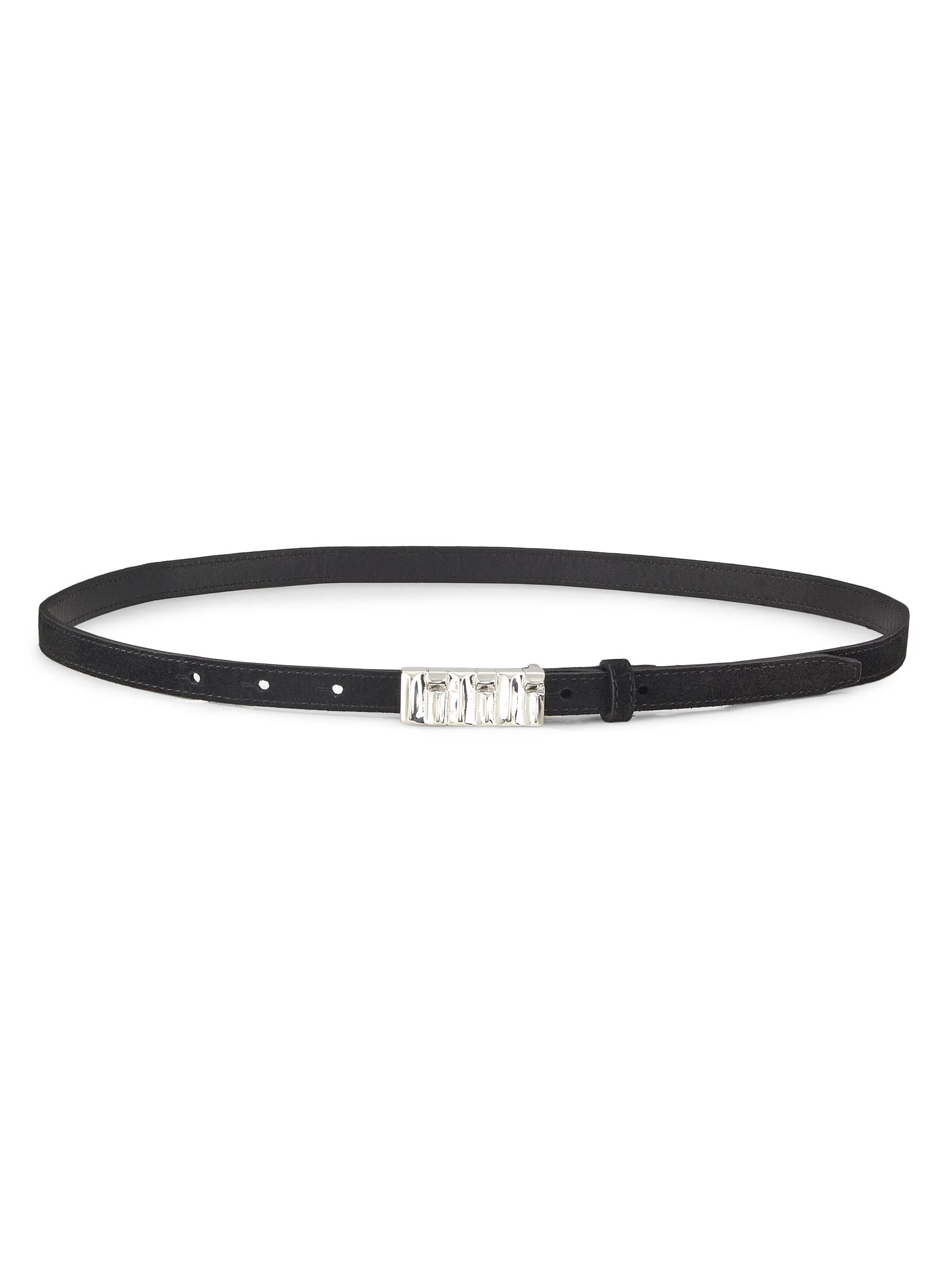 Women's Petit Sculptural Leather Belt - Black - 1