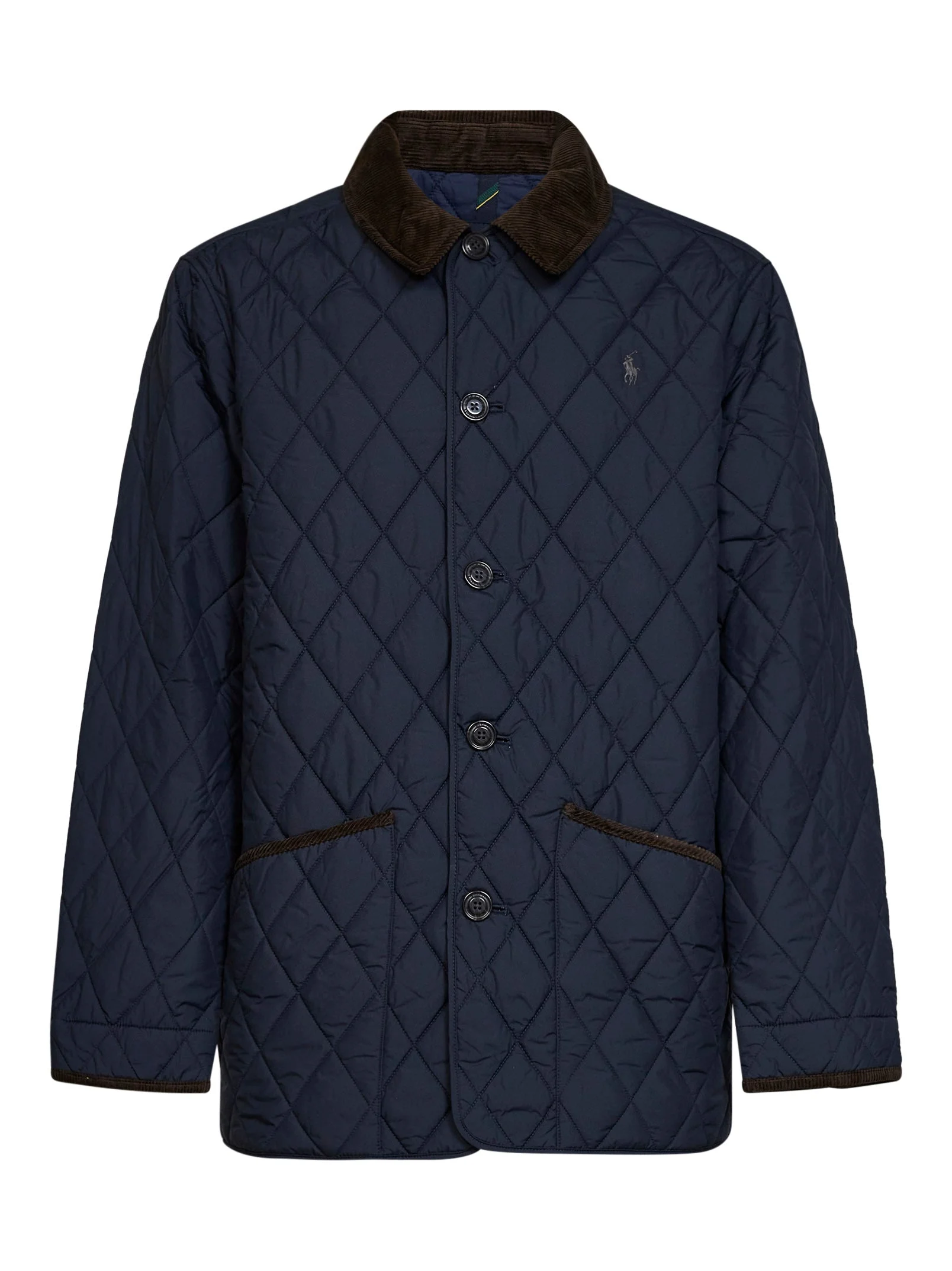 Navy blue quilted nylon Barn jacket - 1