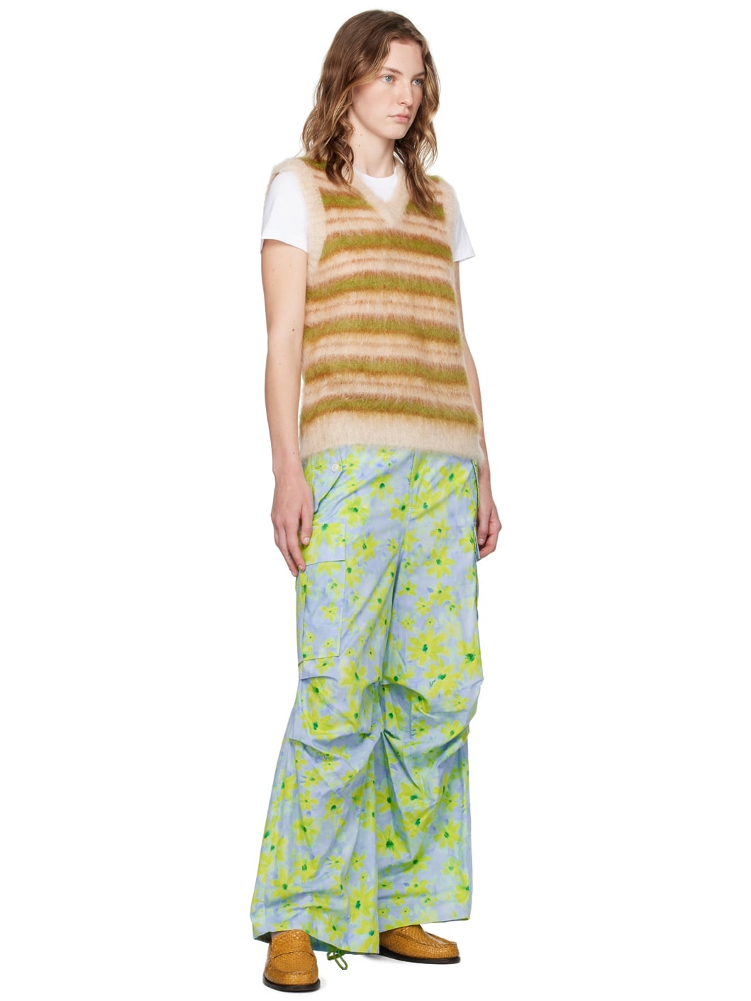 Blue Floral Cargo Pants - 4