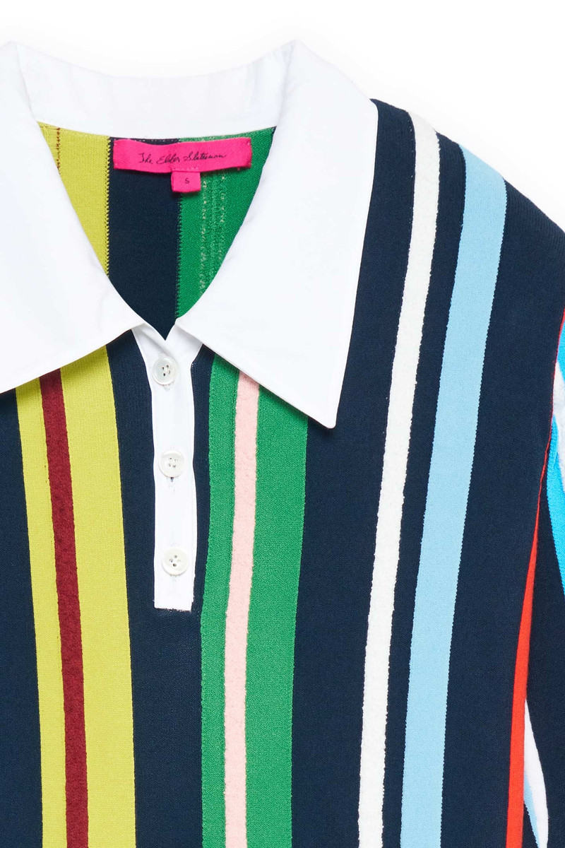 The Elder Statesman RACING STRIPE WOMEN'S RUGBY SHIRT outlook