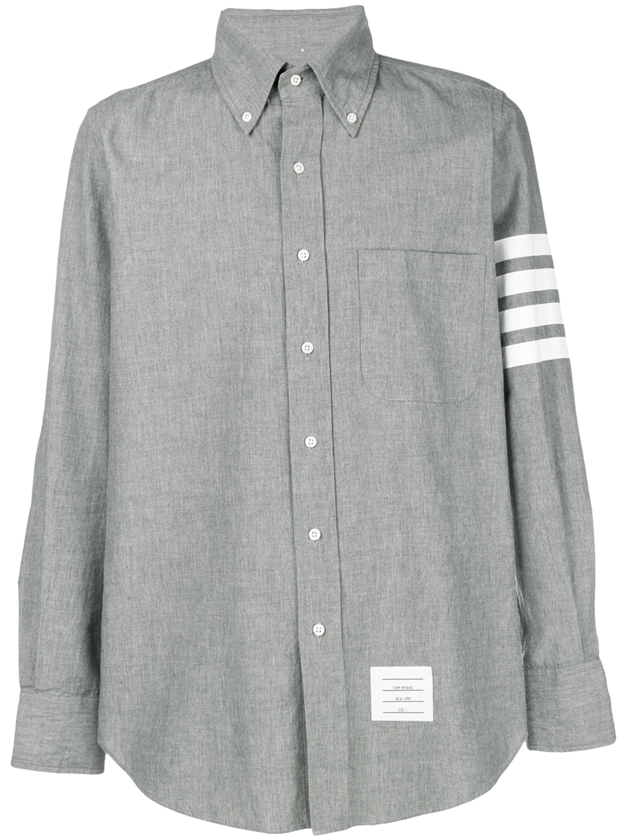 THOM BROWNE Men Straight Fit Shirt W/ 4 Bar In Chambray - 1