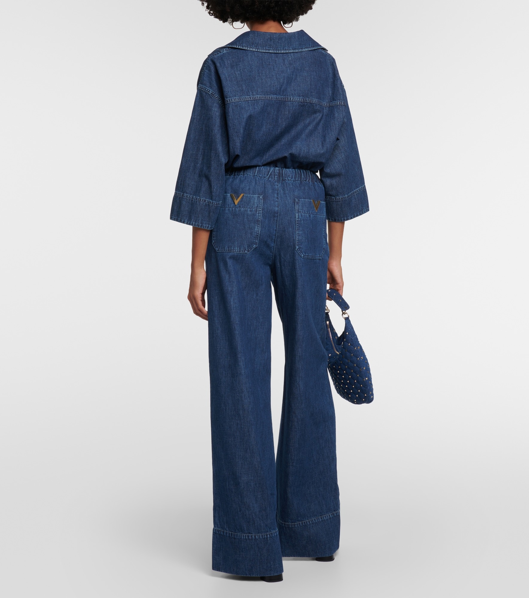 High-rise chambray wide-leg jeans - 3