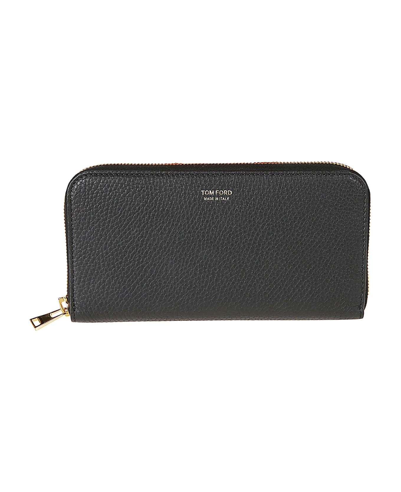 Grained Leather Zip-around Wallet - 1