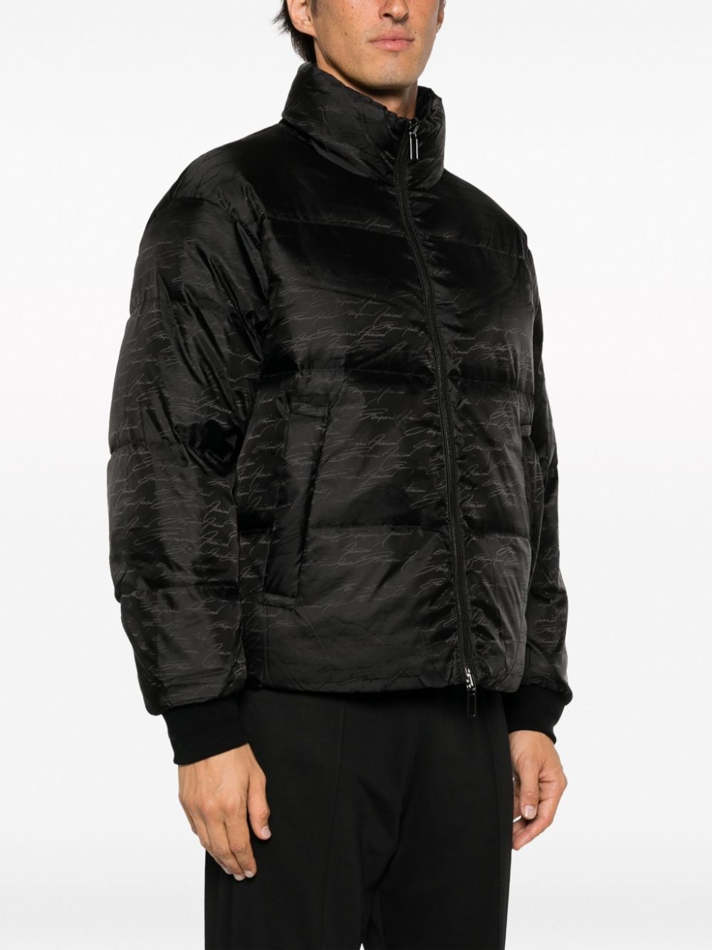 logo-print padded jacket - 3