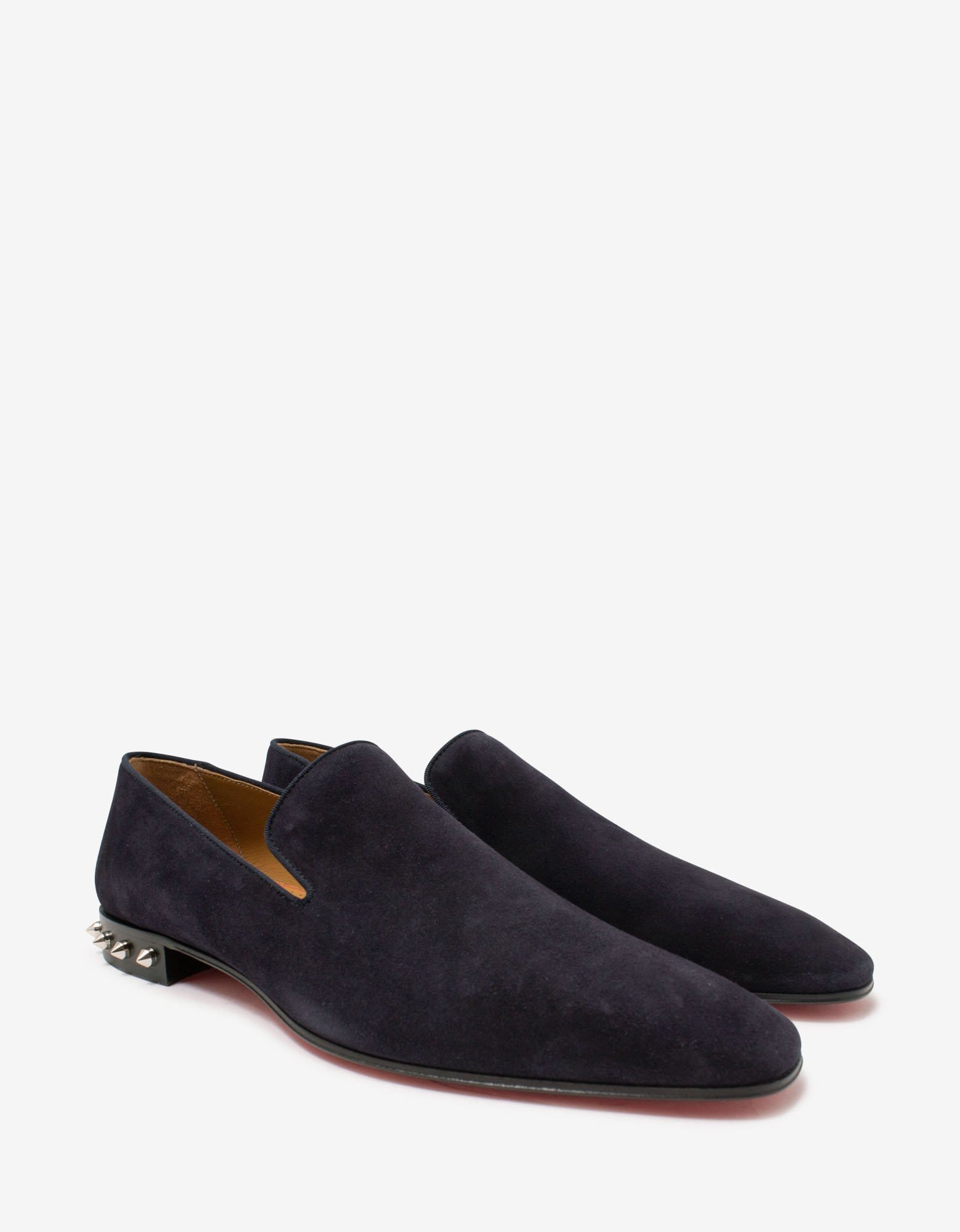 Christian Louboutin Marquees Ocean Blue Suede Leather Loafers - 1