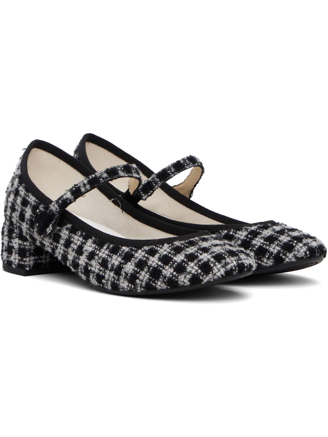 Black & Gray Rose Mary Jane Heels - 4