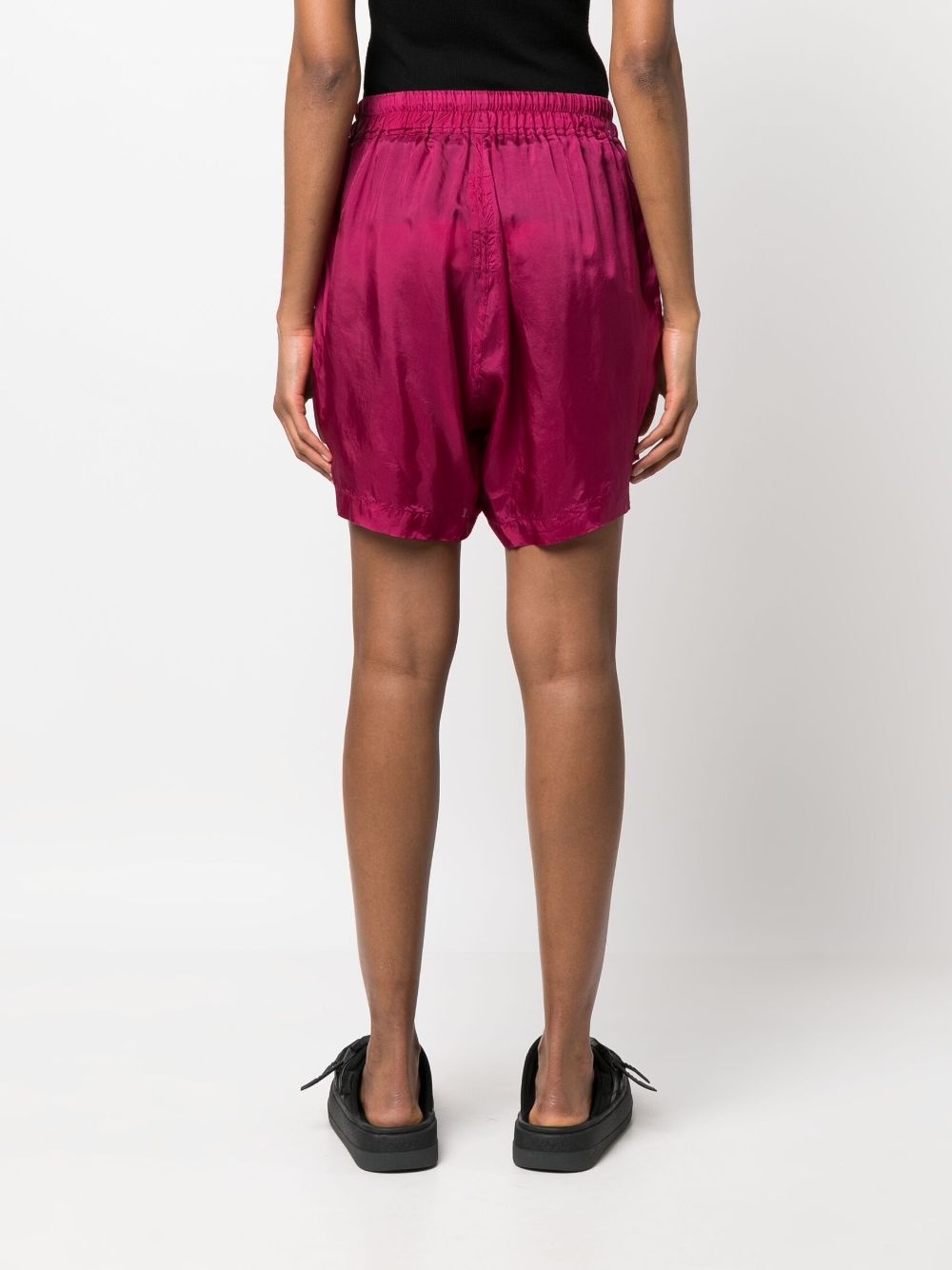 drawstring satin shorts - 4