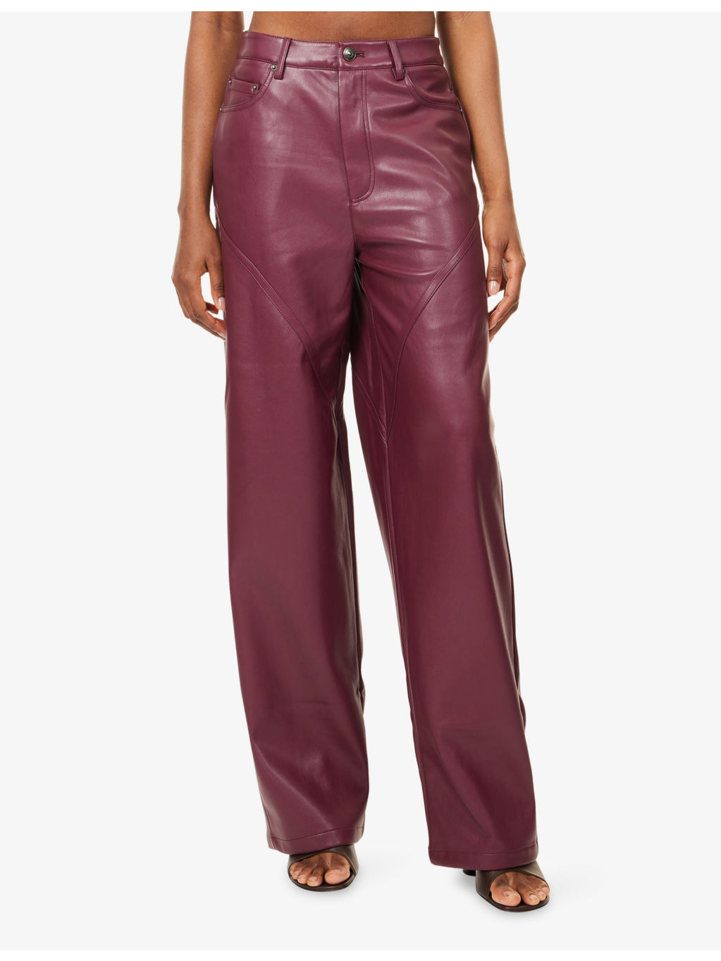 Dixie Straight-Leg Faux-Leather Trousers - 3