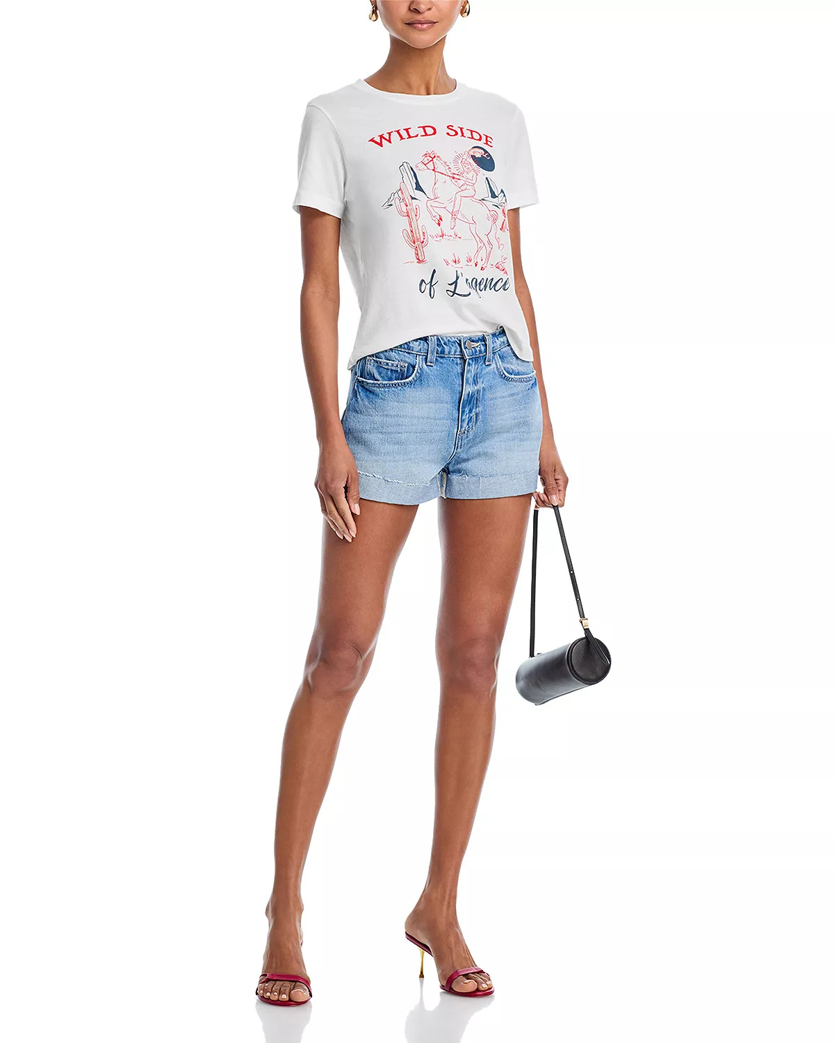 Jazzy High Rise Cuffed Jean Shorts - 2