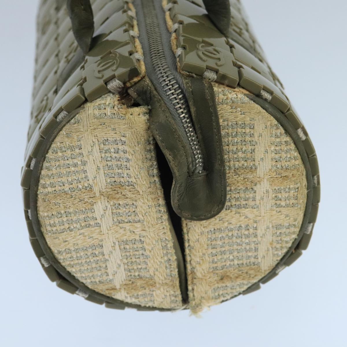 CHANEL Hand Bag Plastic Khaki CC - 4