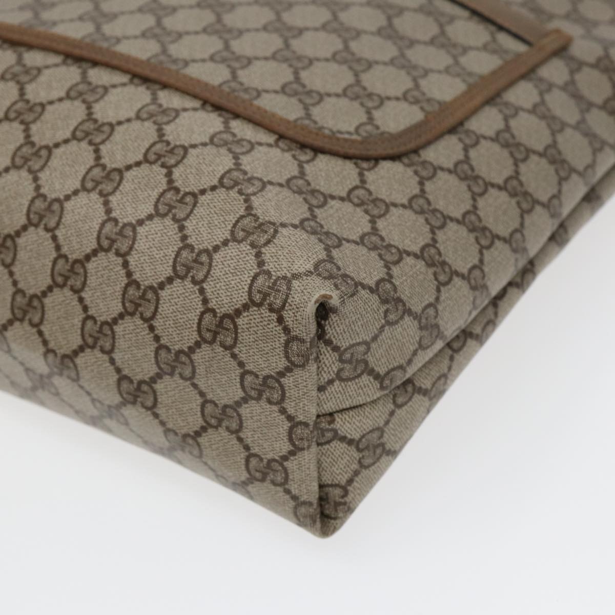 GUCCI GG Canvas Web Sherry Line Tote Bag Pvc Leather Beige Green Red - 8