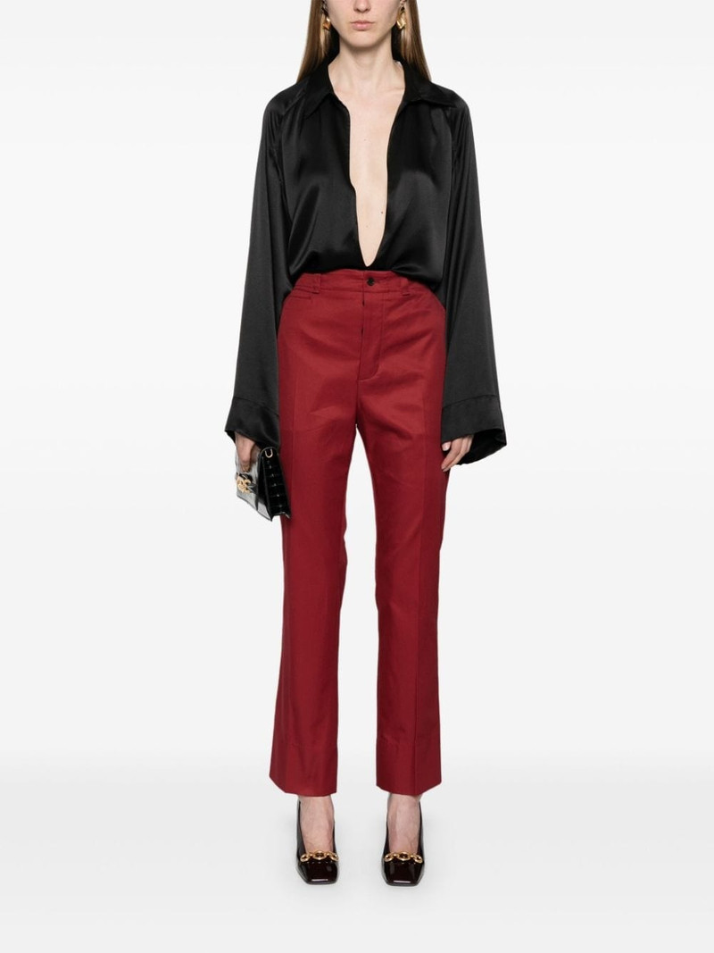SAINT LAURENT slim-leg cotton trousers outlook