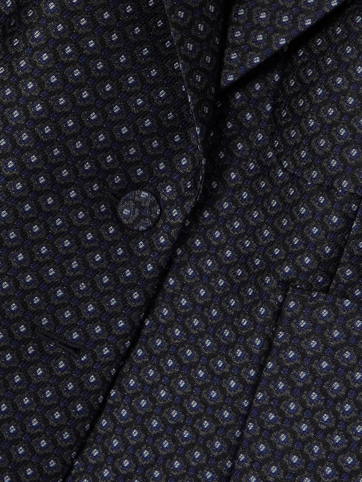 Bamie cropped jacquard-knit blazer Navy - 4