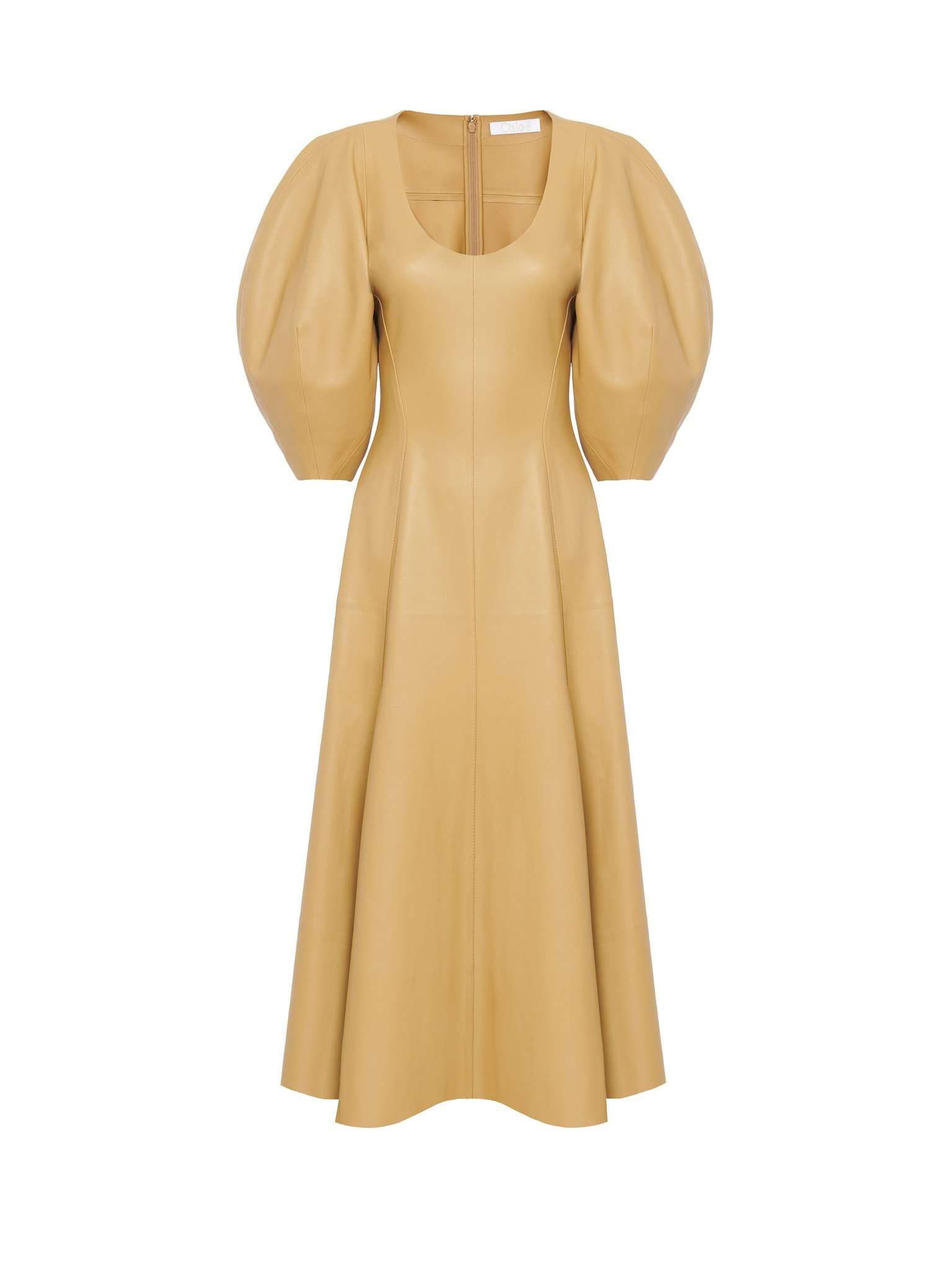 BALLOON-SLEEVE MIDI DRESS - 1