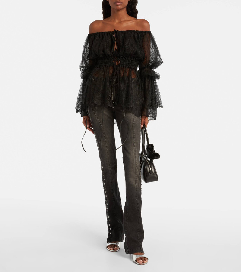 Blumarine Low-rise slim-fit flared jeans outlook