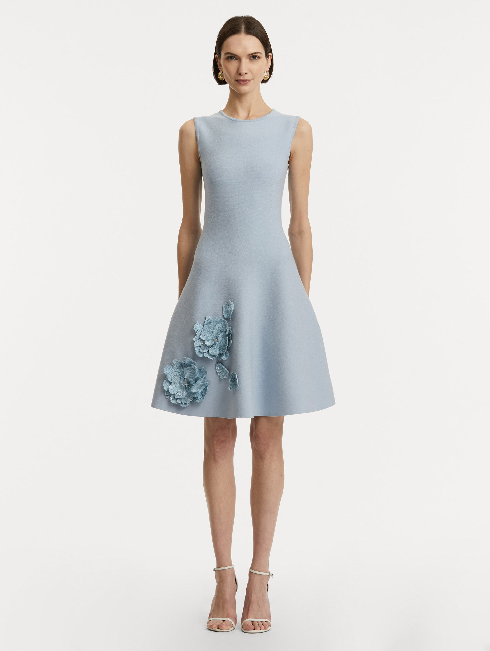 PEONY APPLIQUÉ KNIT DRESS - 2