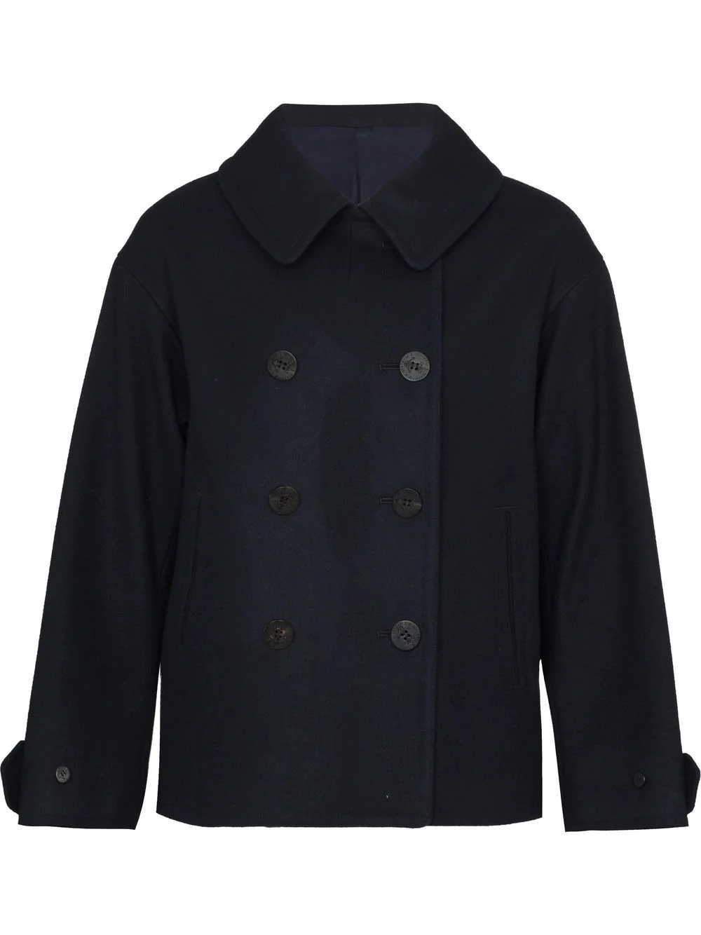 classic collar double-breasted peacoat - 1