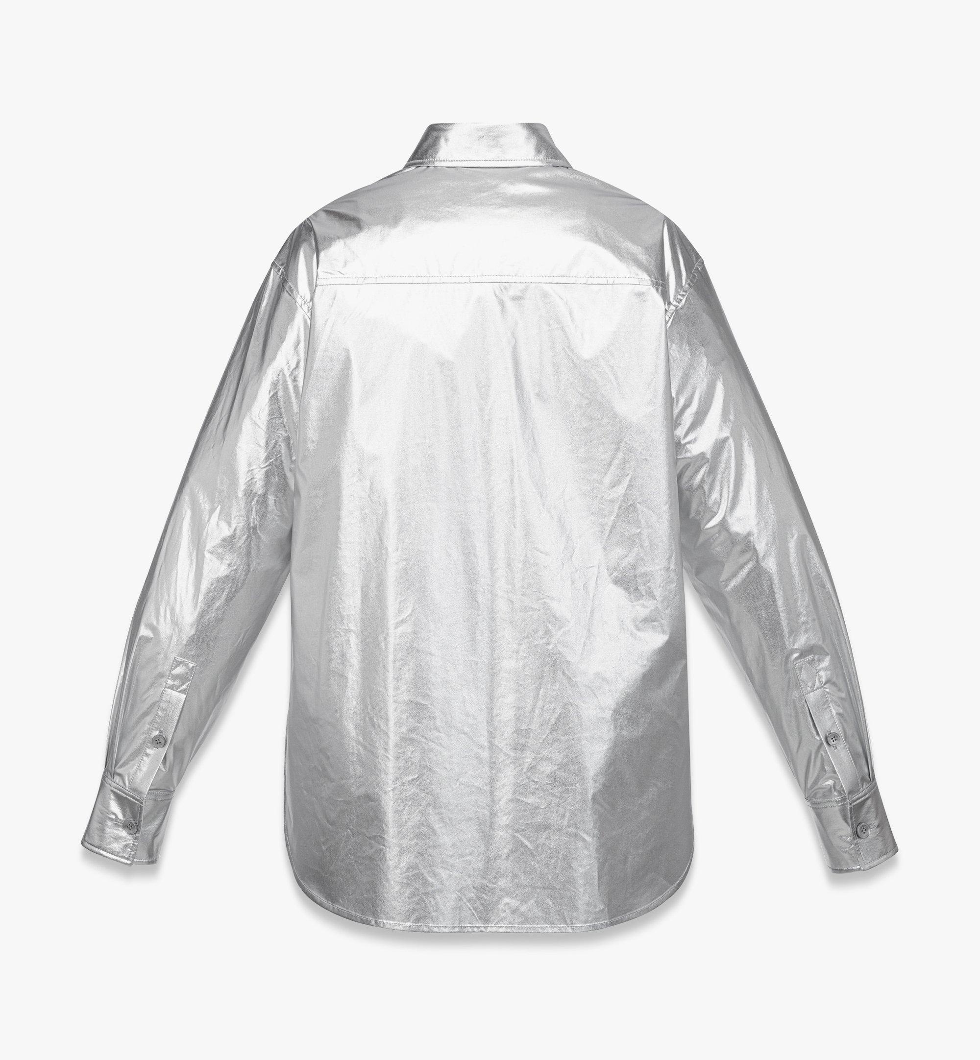 Oversized Shirt in Metallic Polyester - 3