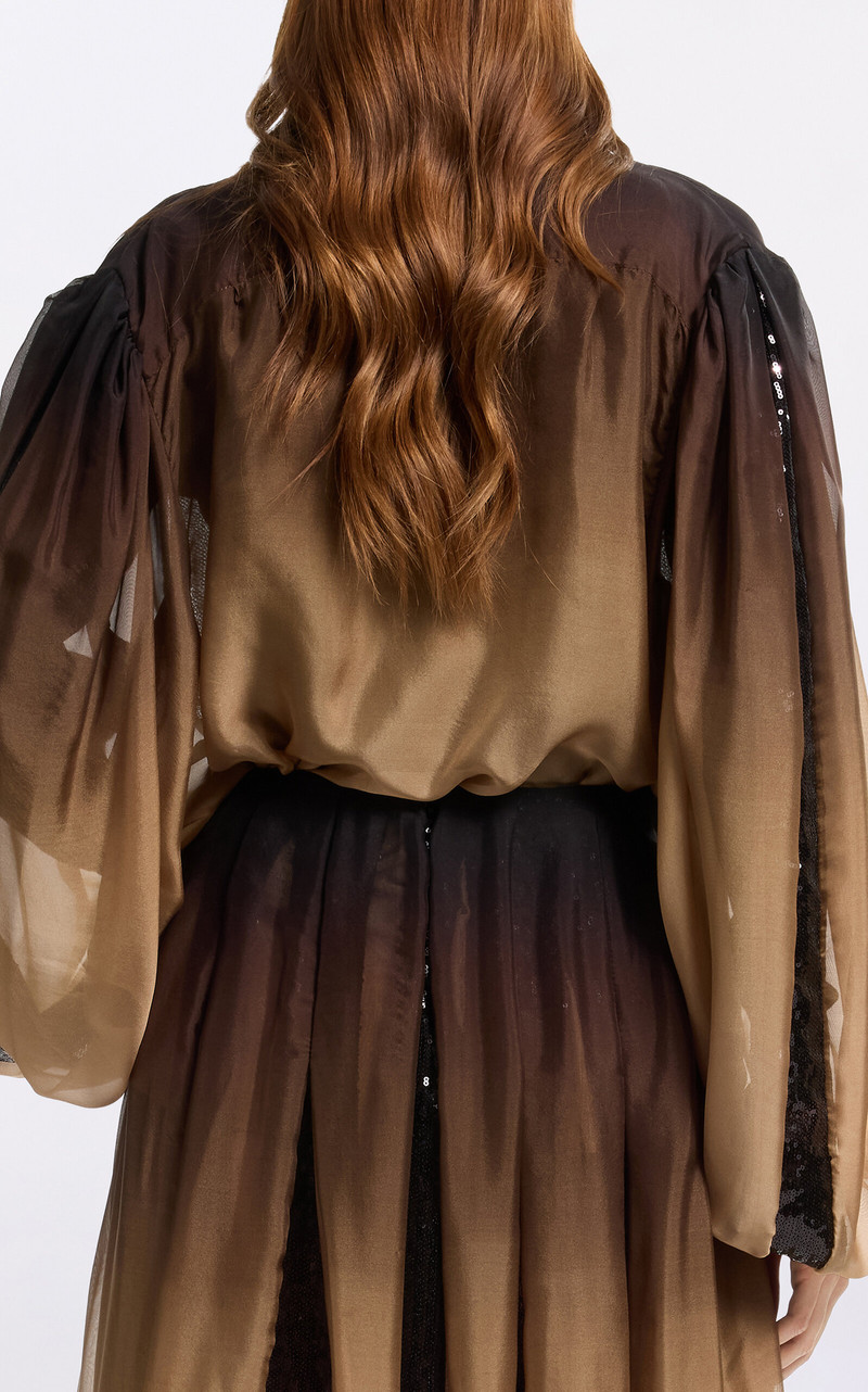 Ombré Chiffon Shirt brown 6