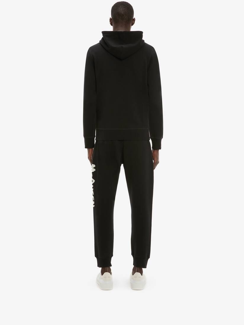 Mcqueen Graffiti Hooded Sweatshirt in Black/ivory - 4