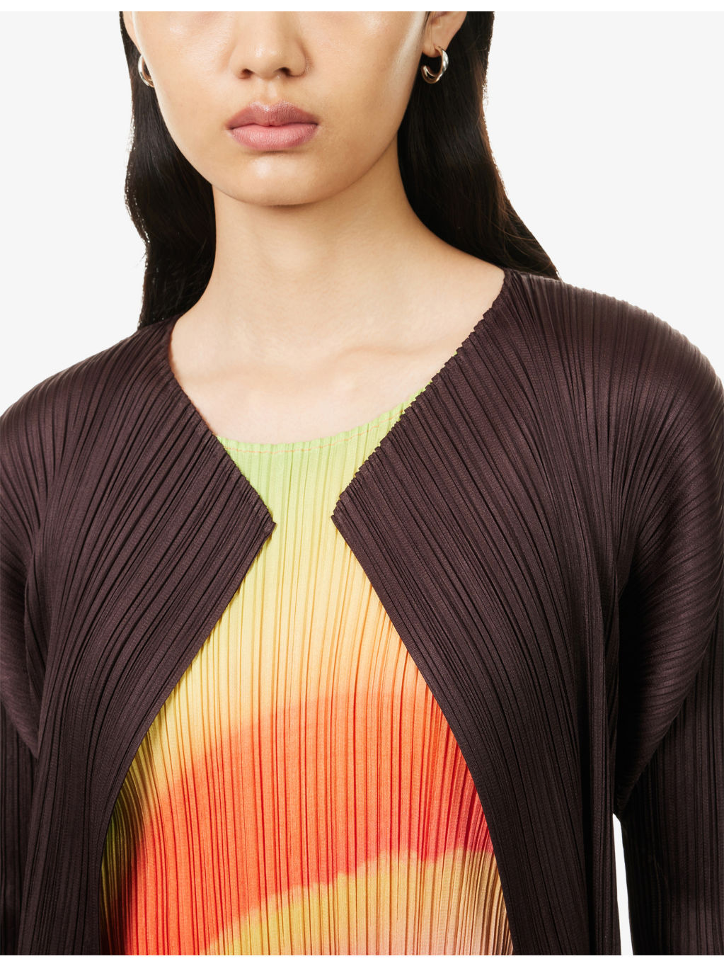 Long-Sleeve Open-Front Knitted Cardigan - 5