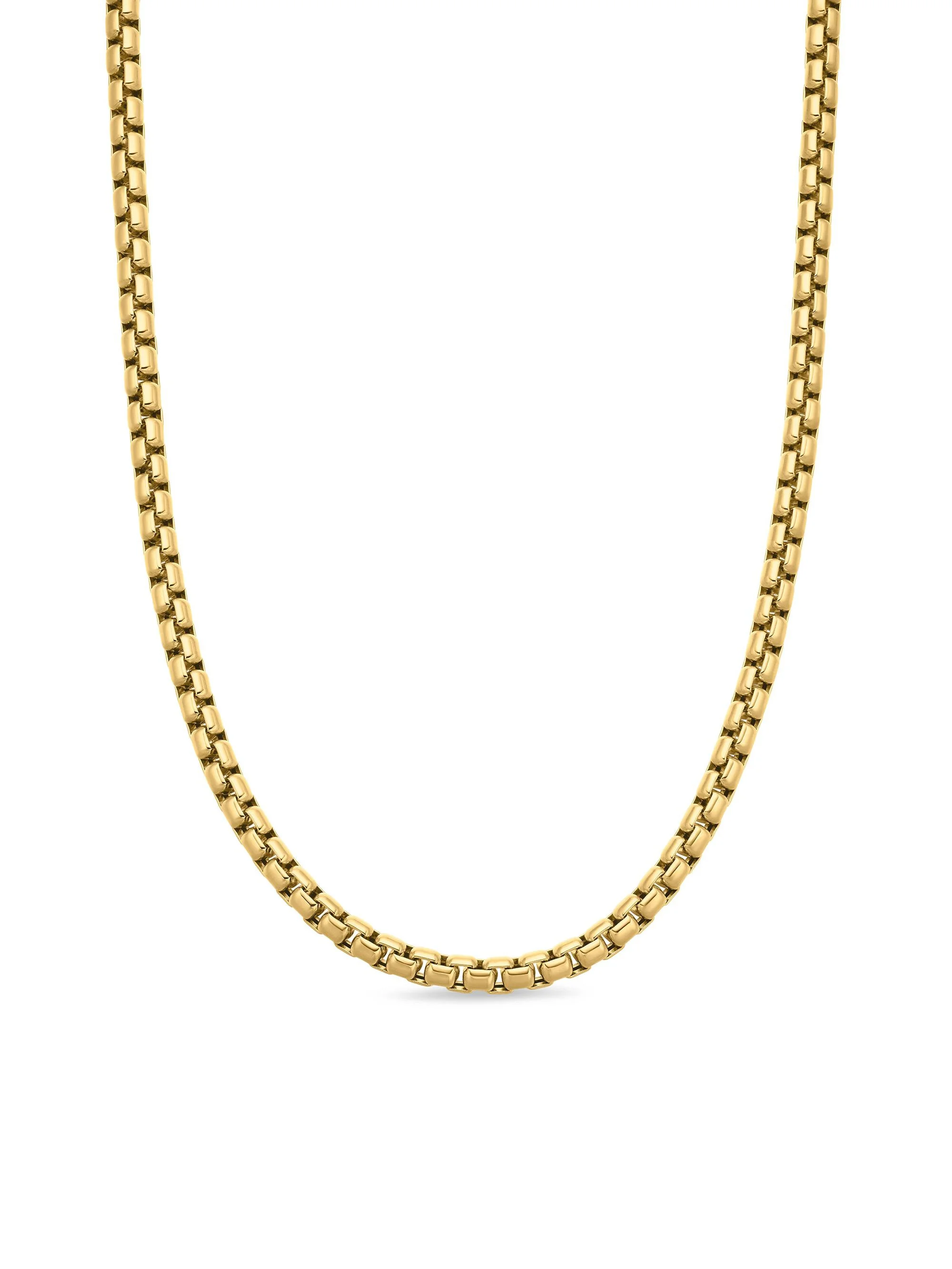 Men's Box Chain Necklace In 18K Yellow Gold, 5mm - Gold - 1