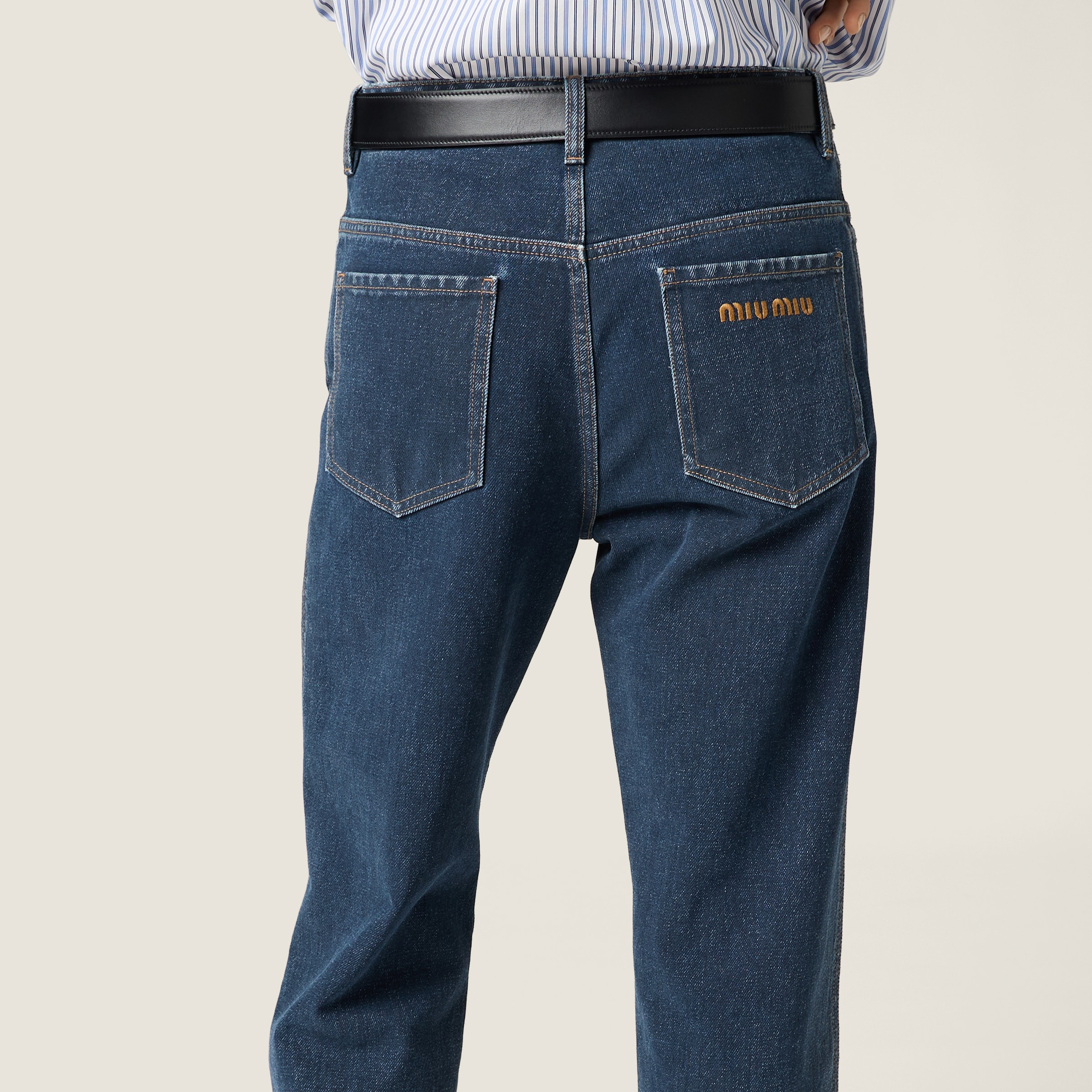 Flocked denim jeans - 6