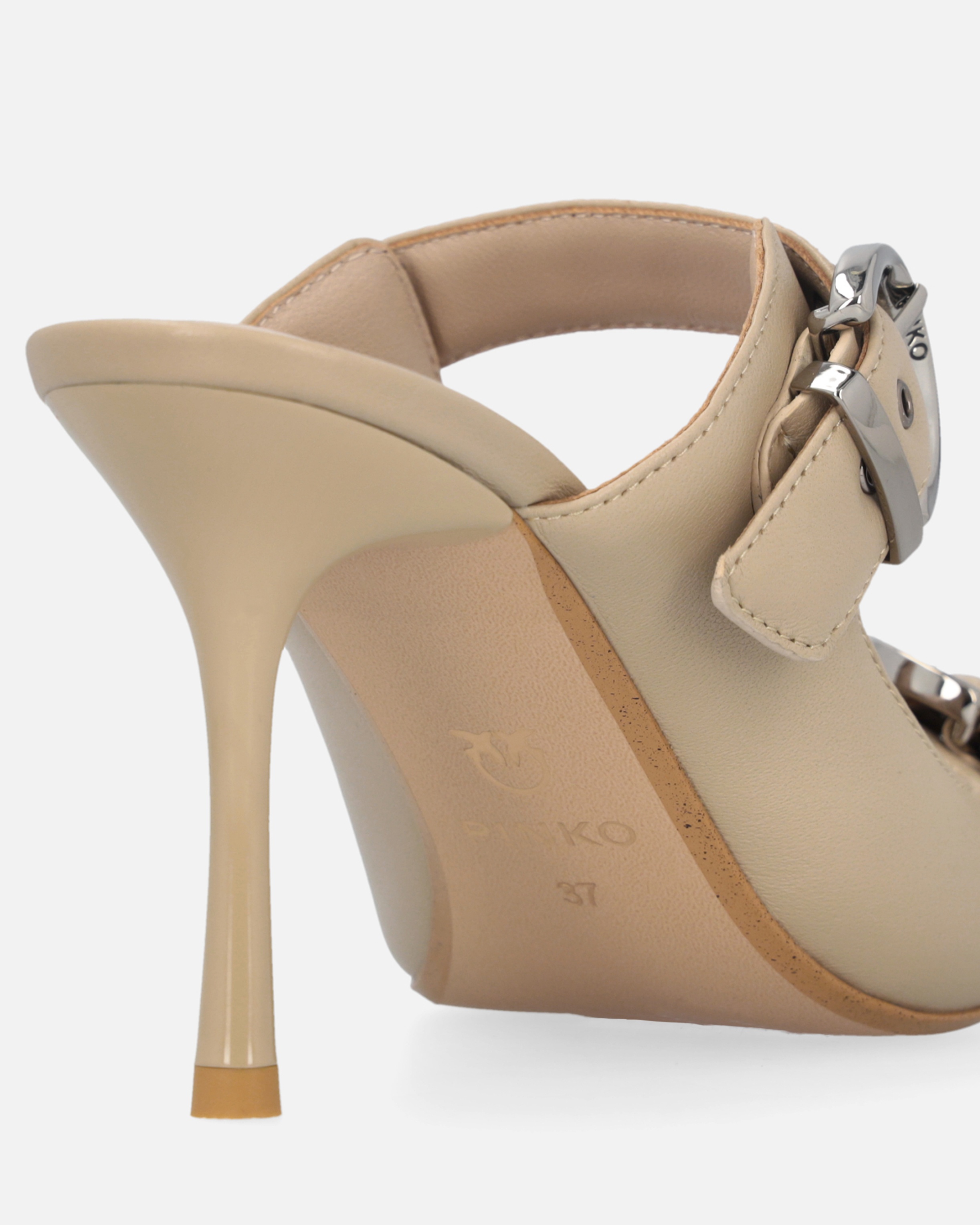 NAPPA LEATHER SANDALS WITH STRAPS AND HEEL - 7