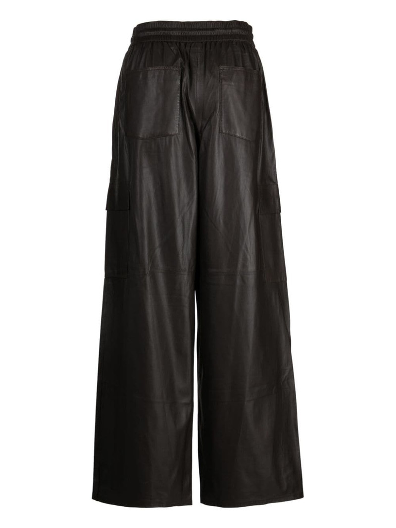 Yves Salomon drawstring leather cargo trousers outlook