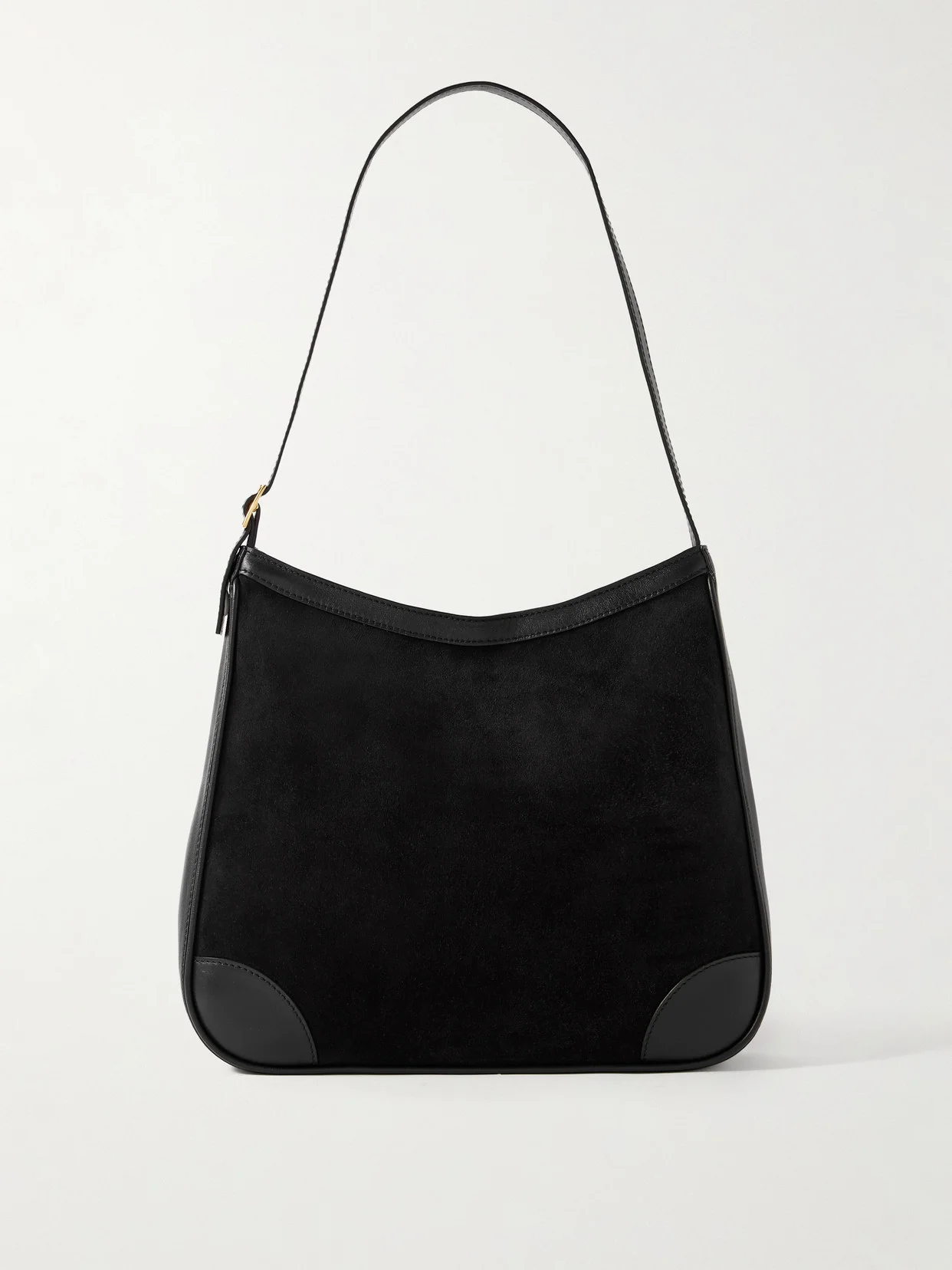 Abbey Leather-trimmed Suede Shoulder Bag - 1