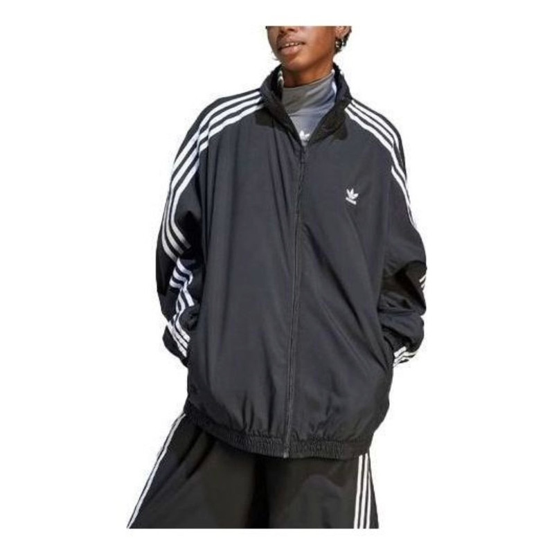 adidas adidas Original Adilenium Oversize Track Top Asia Sizing 'Black Whtie' IV9339 outlook
