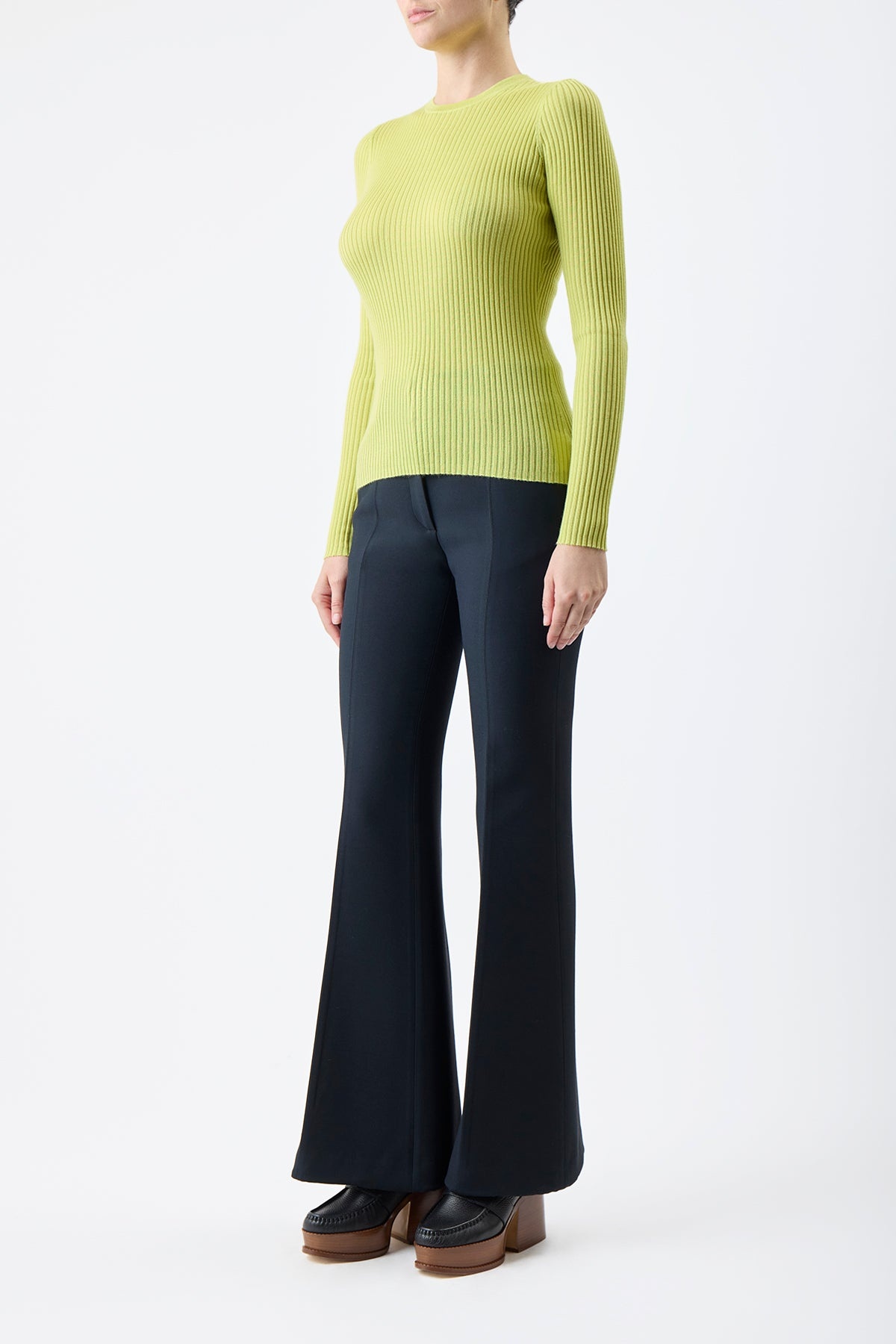 Browning Knit in Lime Adamite Silk Cashmere - 3