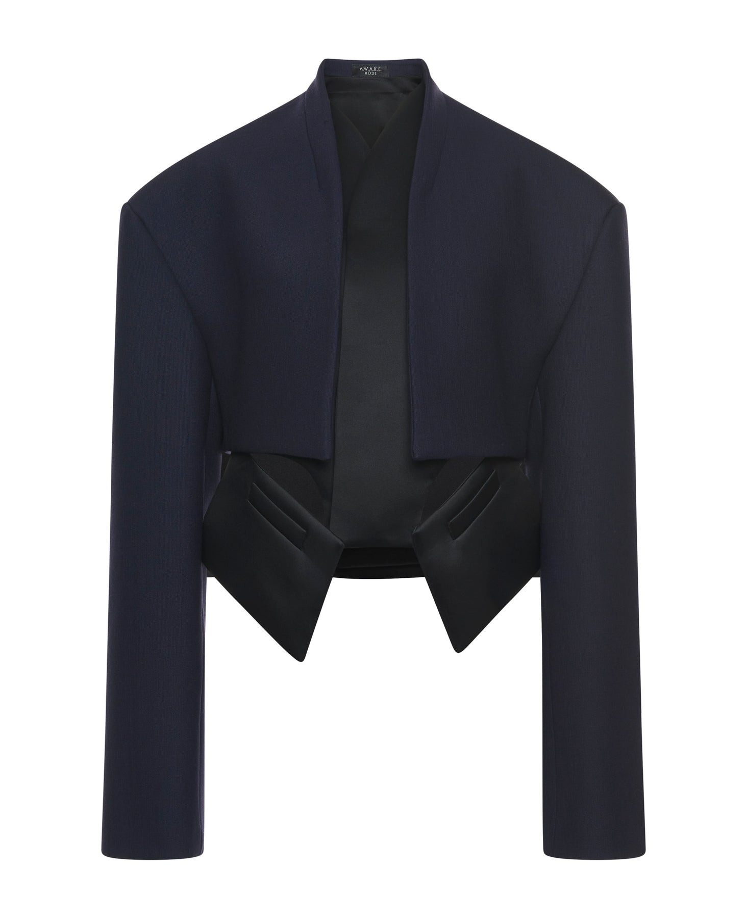 CROPPED JACKET WITH INSERT NAVY BLACK - 5
