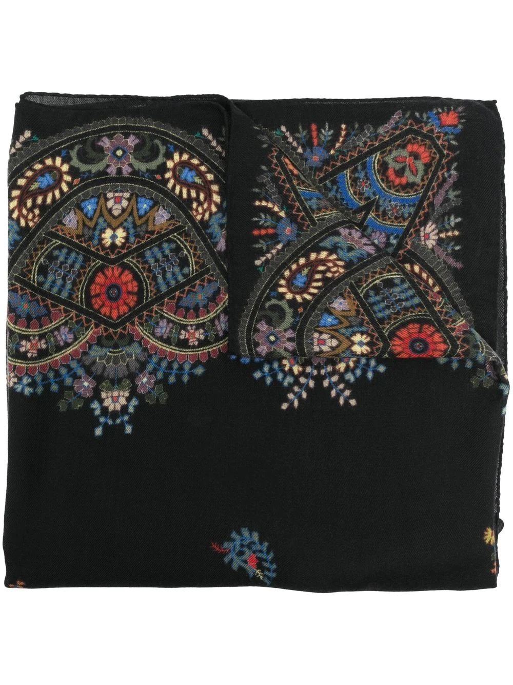 paisley-print wool-silk shawl - 1