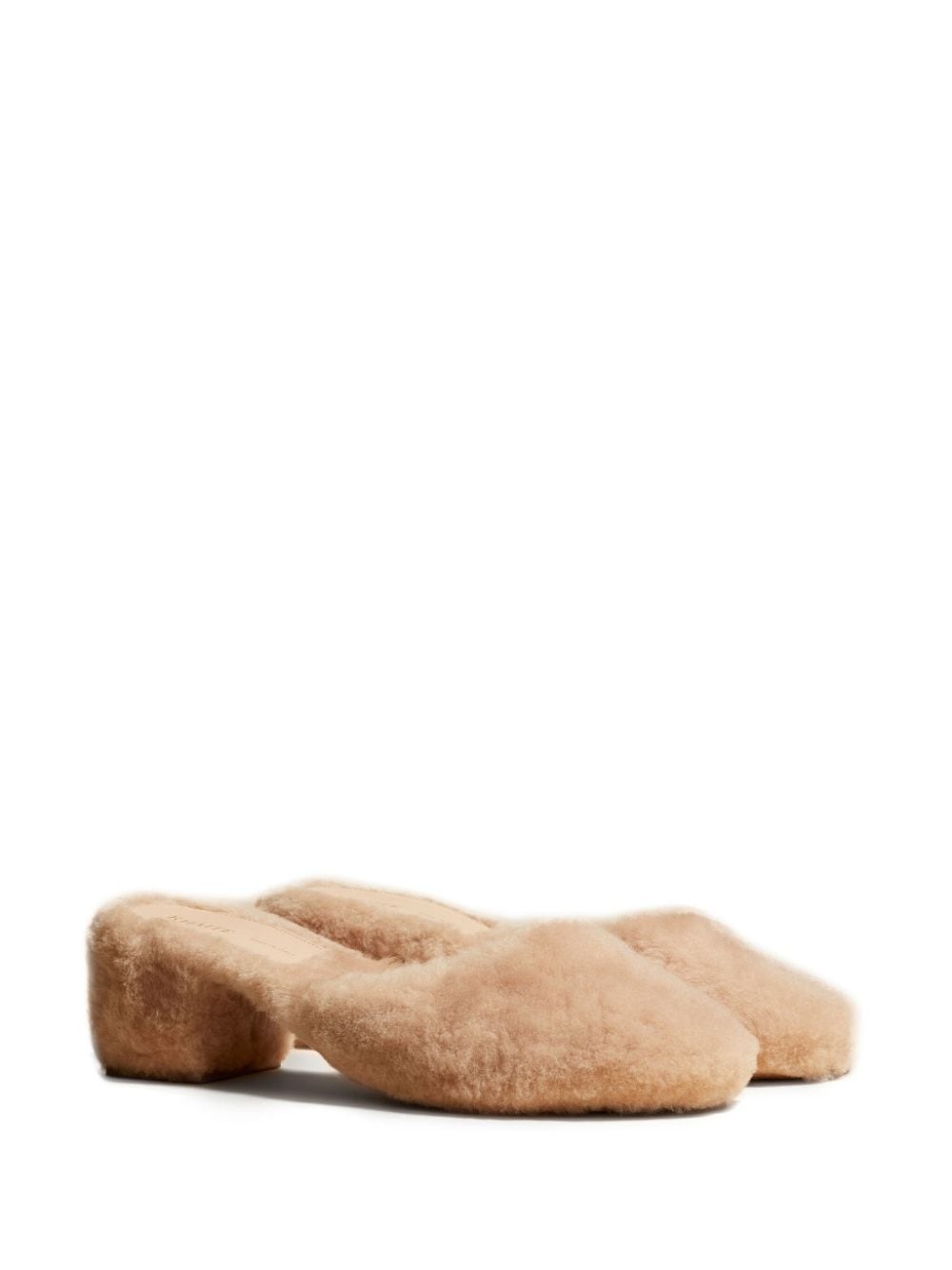 Clio 50mm shearling mules - 2