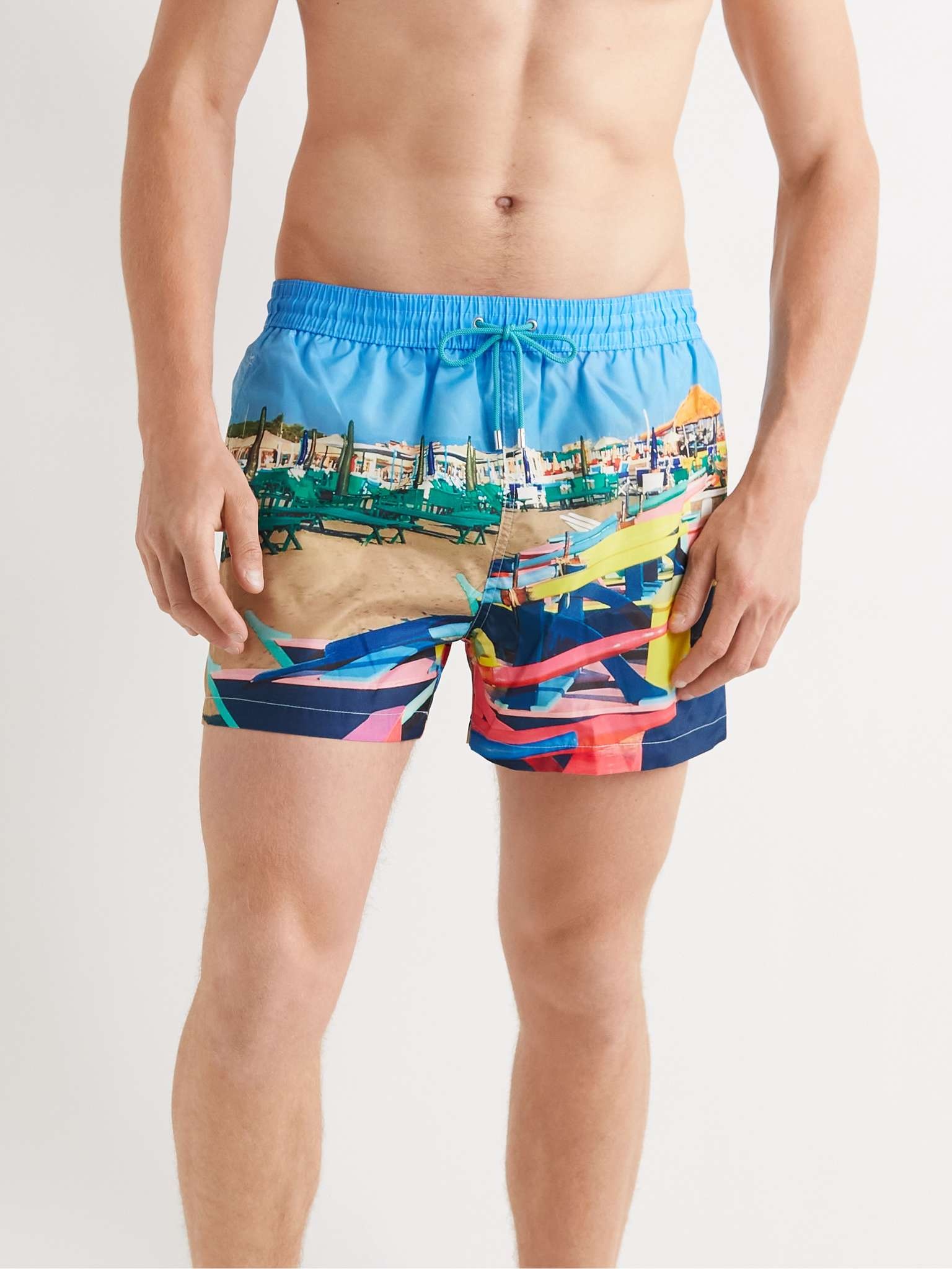 Mid-Length Printed Swim Shorts - 2