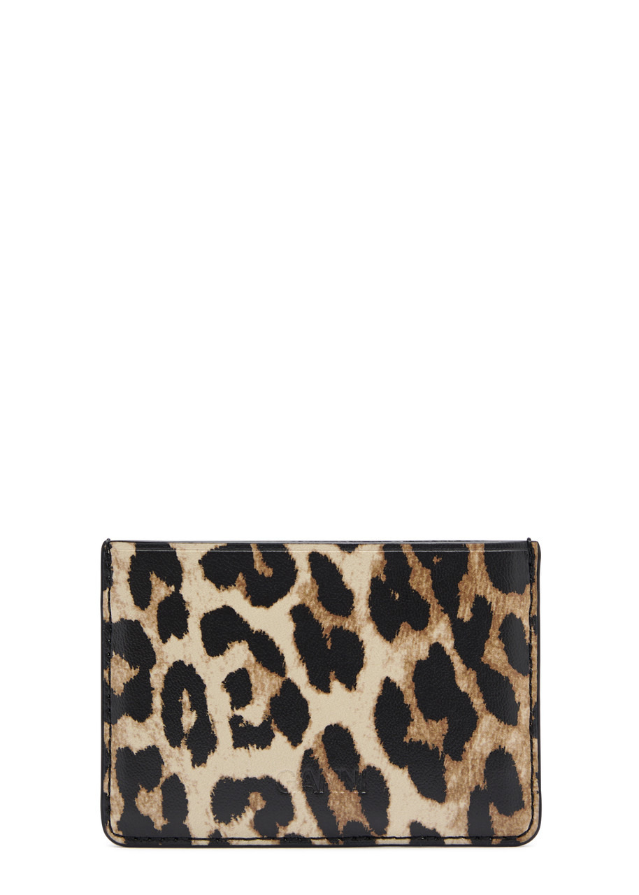 Ganni Bou Leopard-print Leather Card Holder - 2