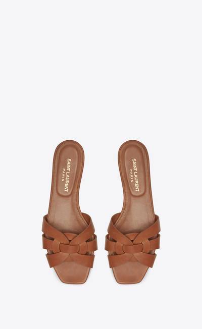 SAINT LAURENT tribute flat mules in smooth leather outlook