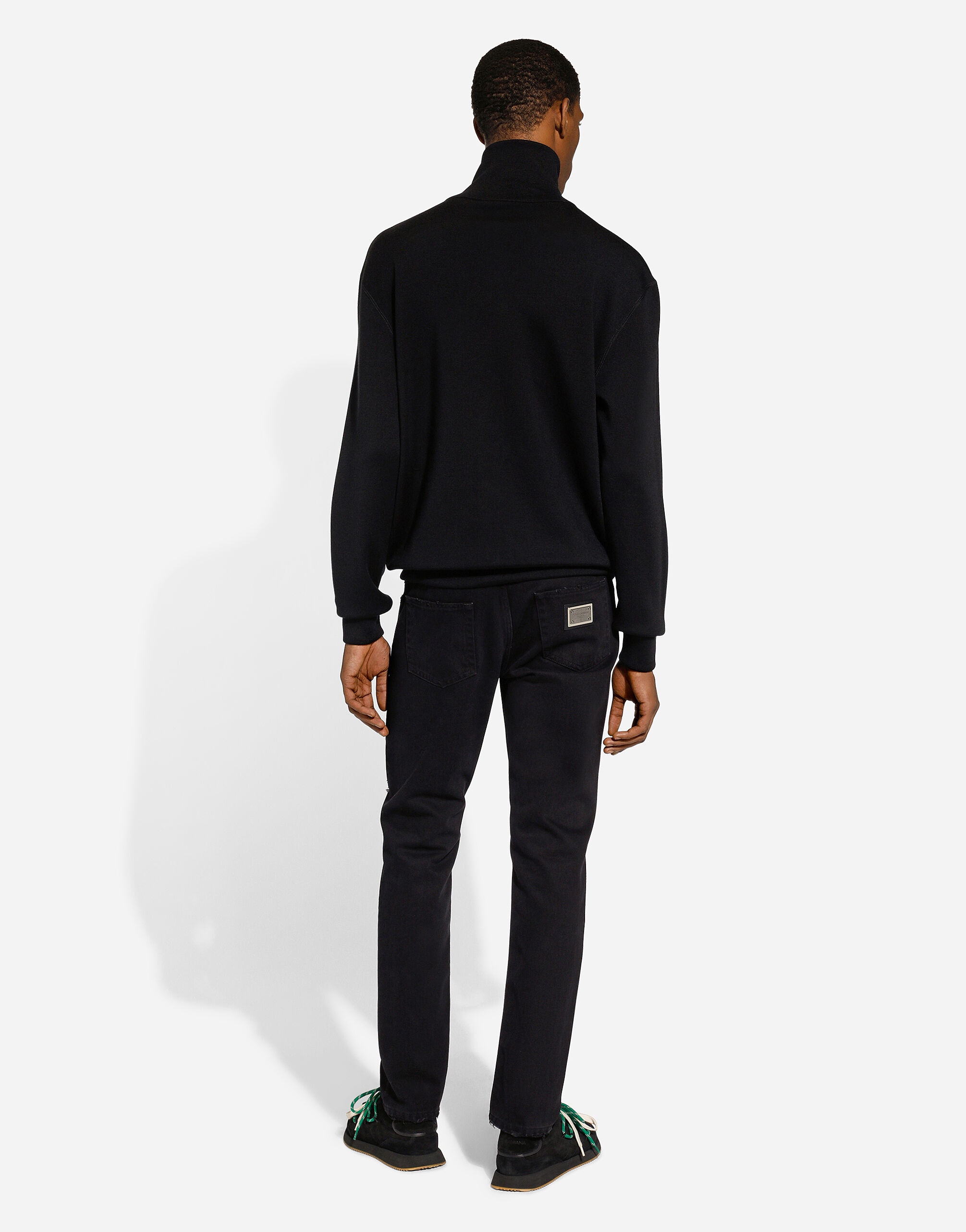 Cashmere and silk zip-up sweatshirt with DG patch - 3